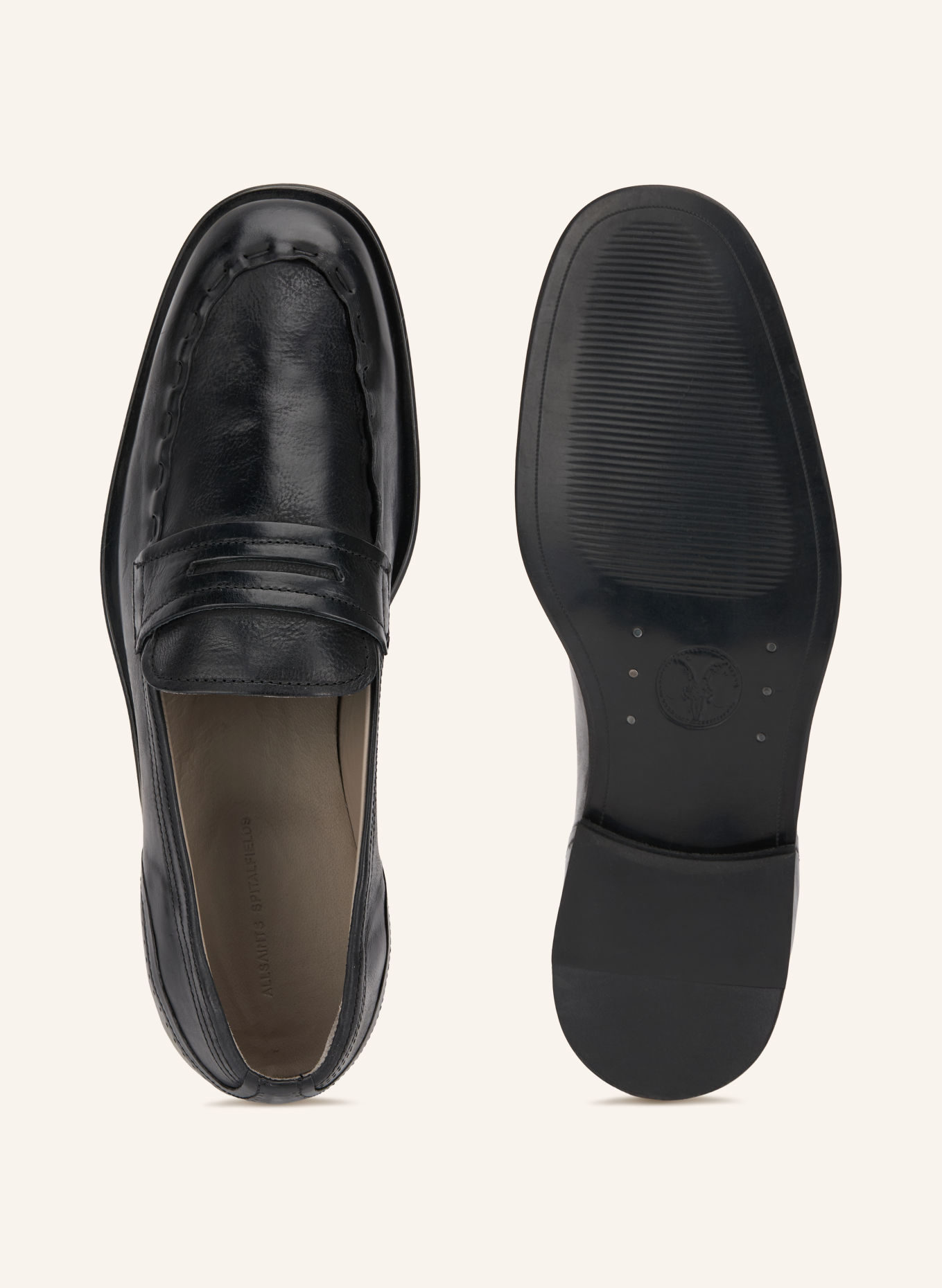 ALLSAINTS JULES Penny loafer: BLACK