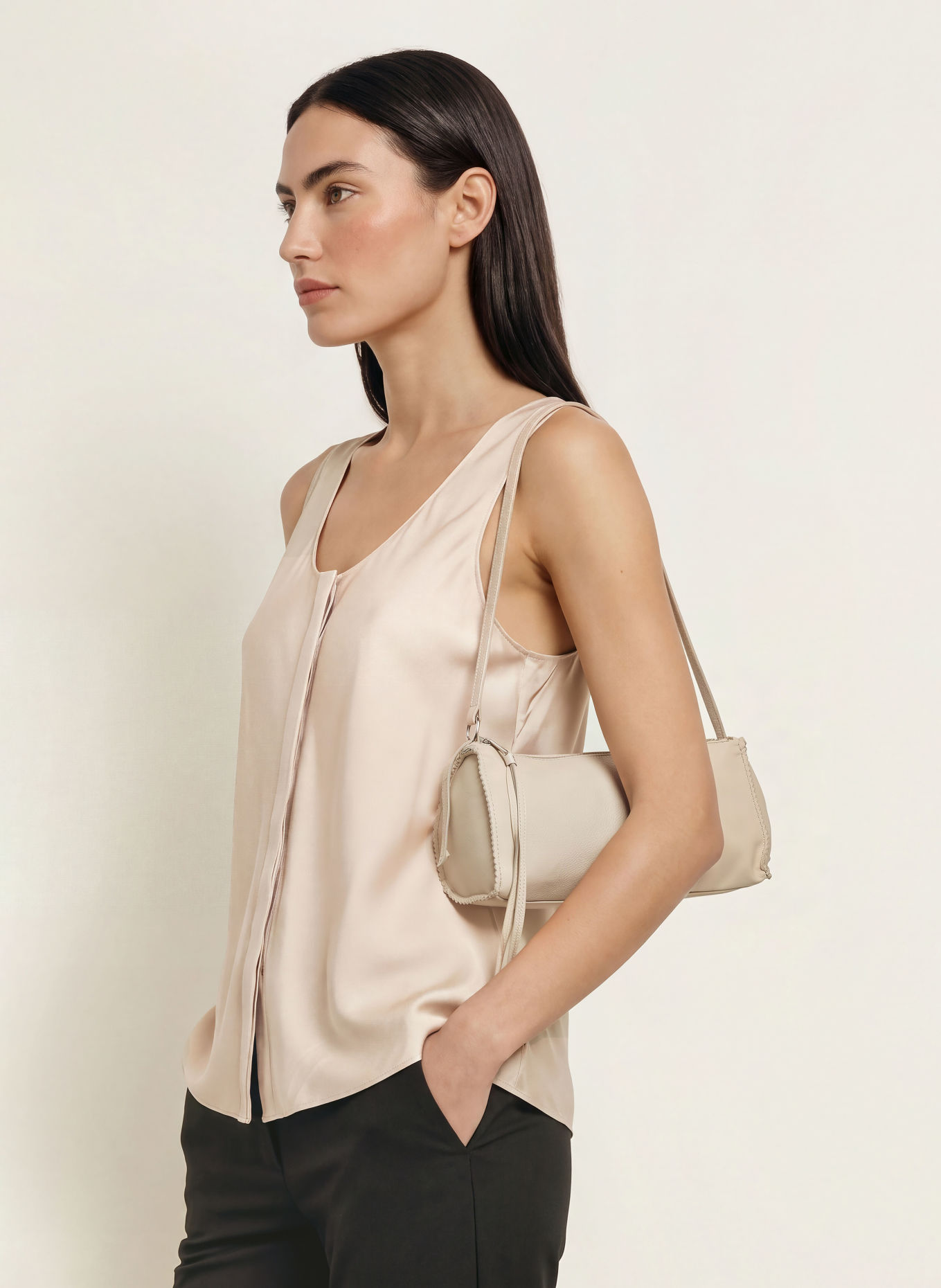ALLSAINTS MILLA Blouse with Silk: ECRU