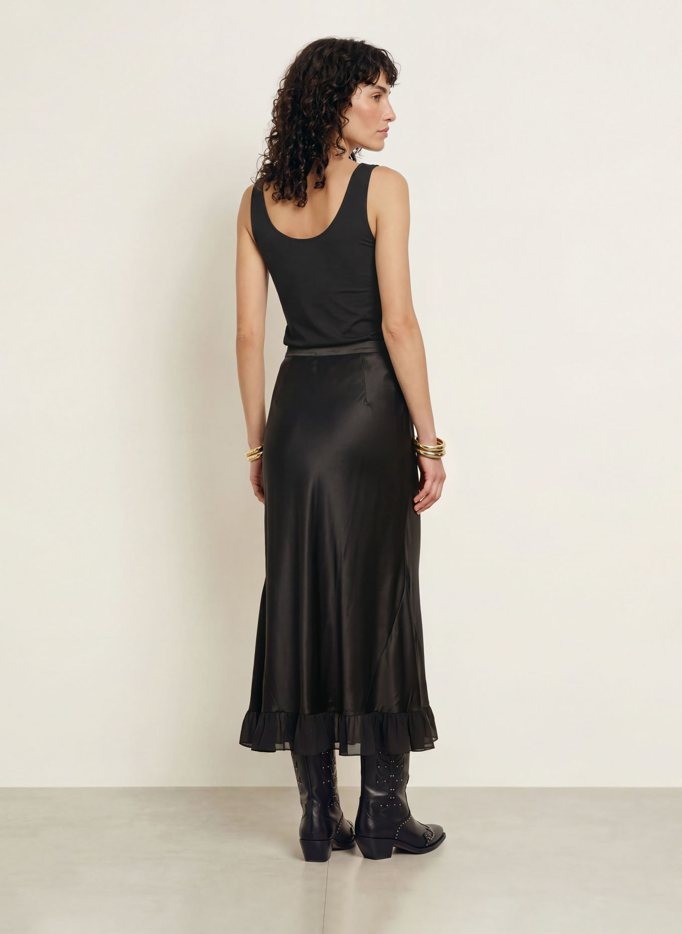 ALLSAINTS Blusentop MILLA mit Seide: SCHWARZ