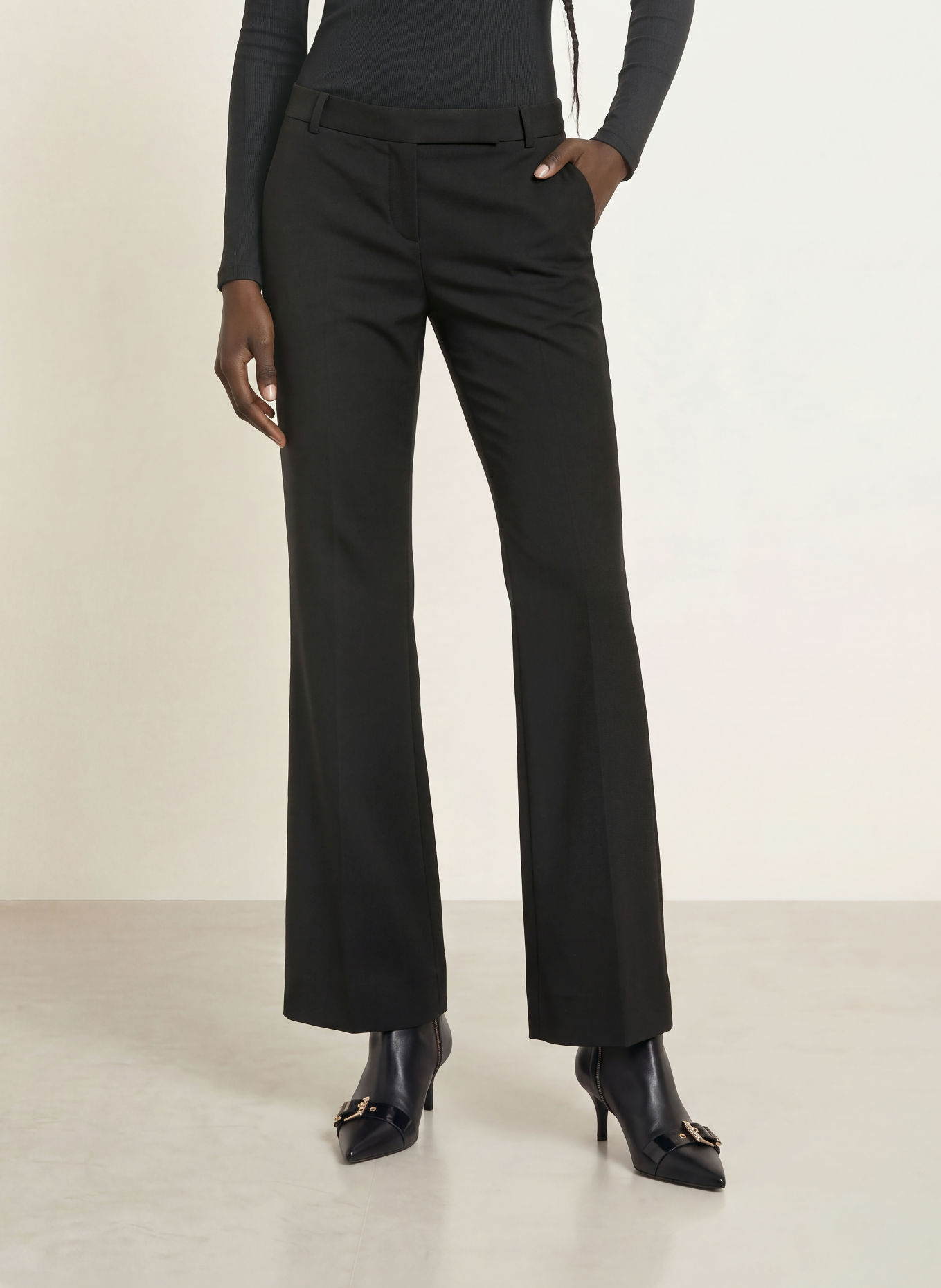 ALLSAINTS Bootcut-Hose SOLACE: SCHWARZ