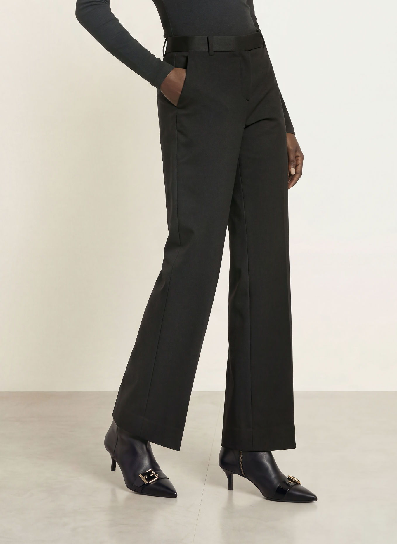 ALLSAINTS Bootcut-Hose SOLACE: SCHWARZ