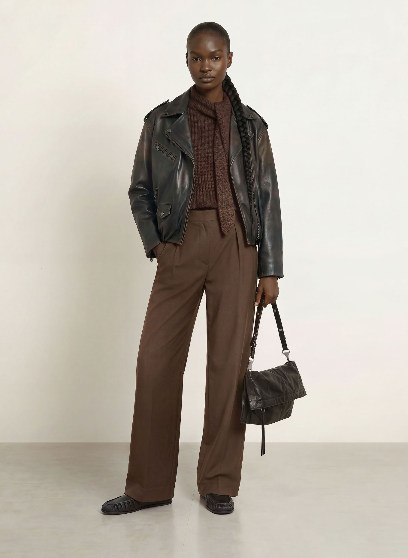 ALLSAINTS Marlene-broek LAURA: MARRON FONCÉ