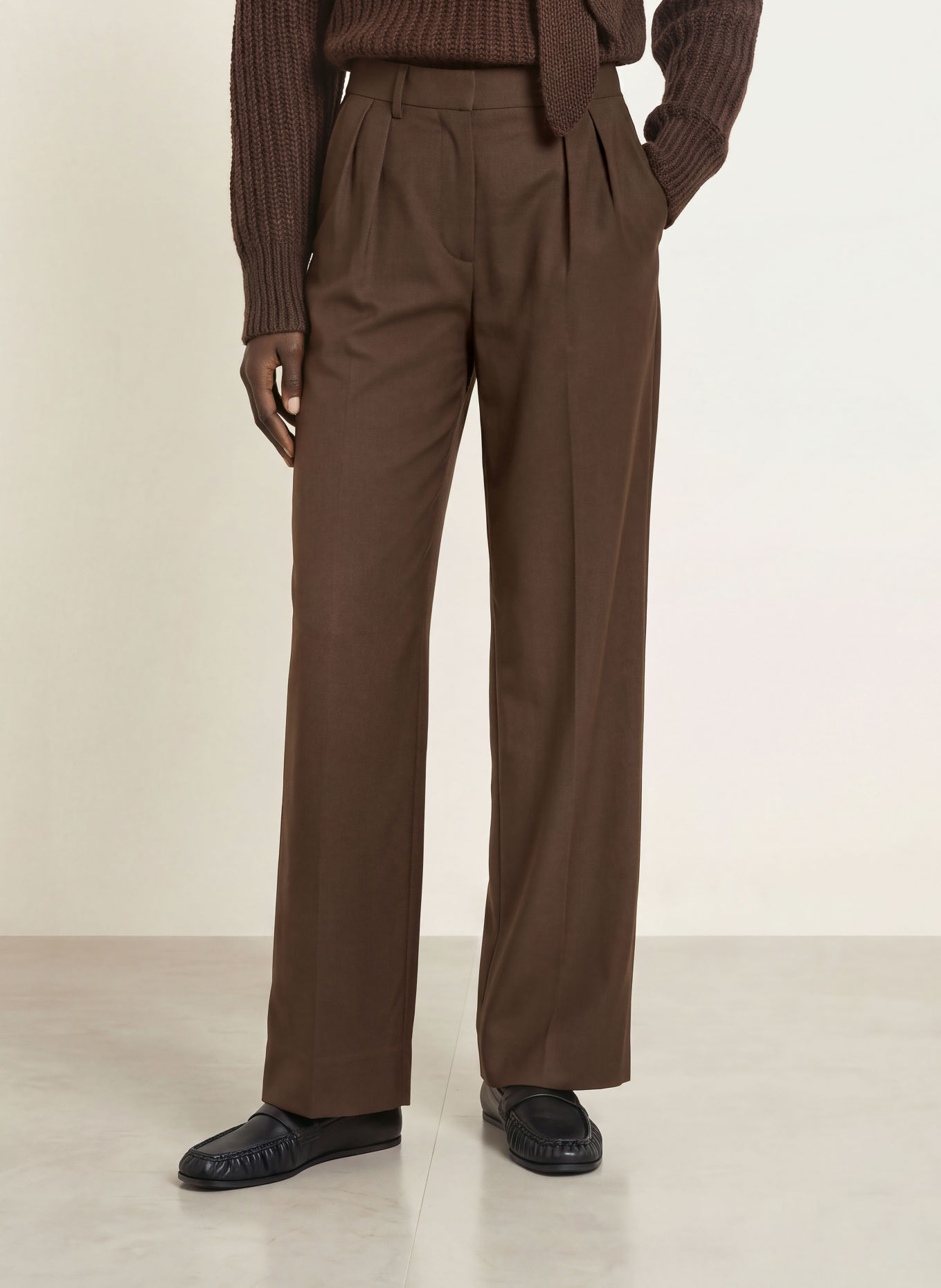 ALLSAINTS Marlene-broek LAURA: MARRON FONCÉ