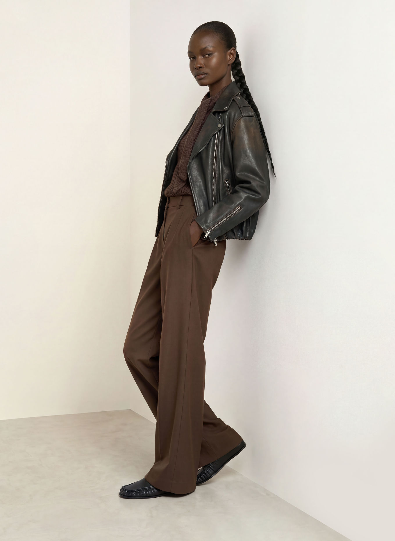 ALLSAINTS Marlene-broek LAURA: MARRON FONCÉ