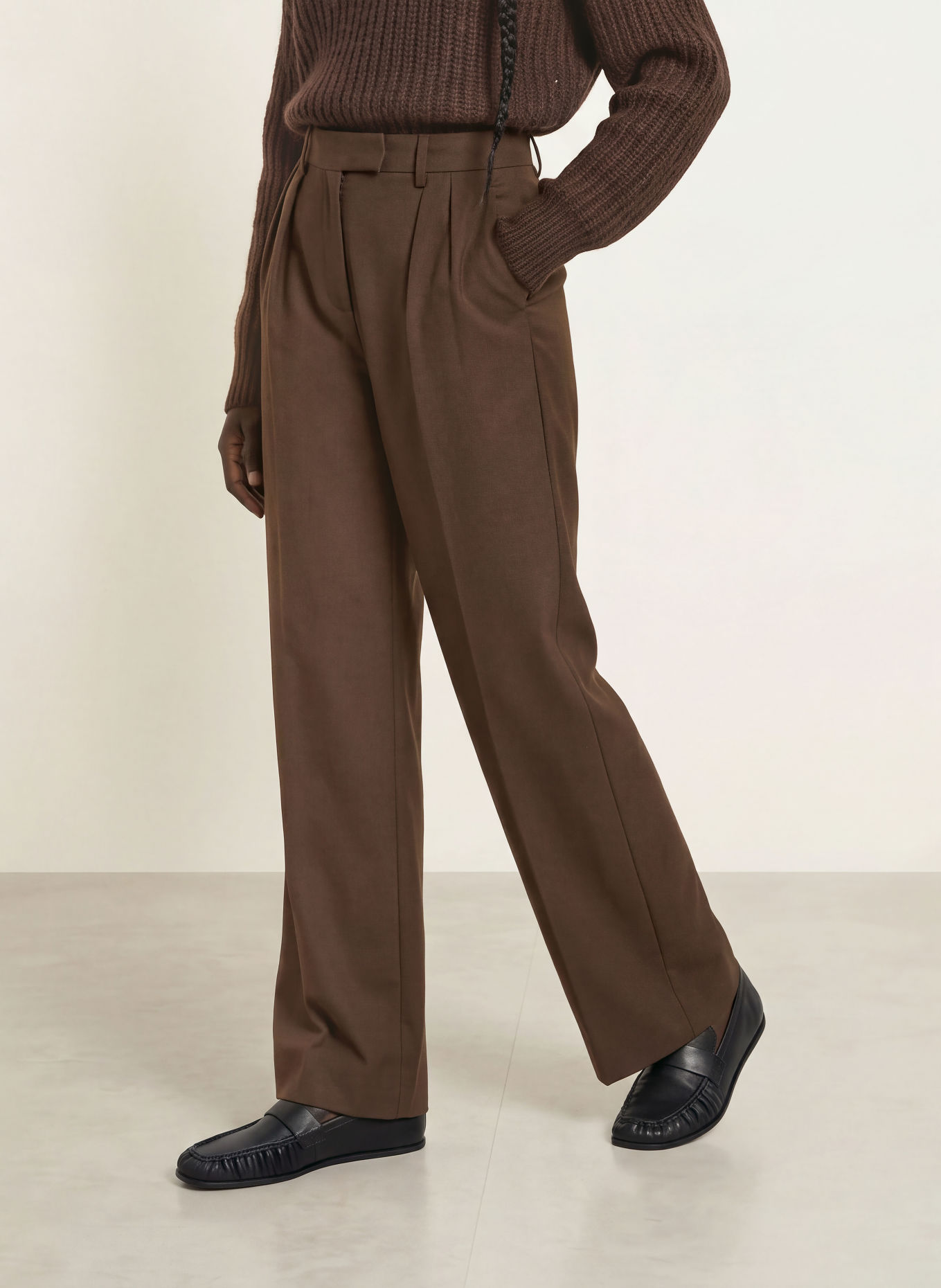 ALLSAINTS Marlene-broek LAURA: MARRON FONCÉ