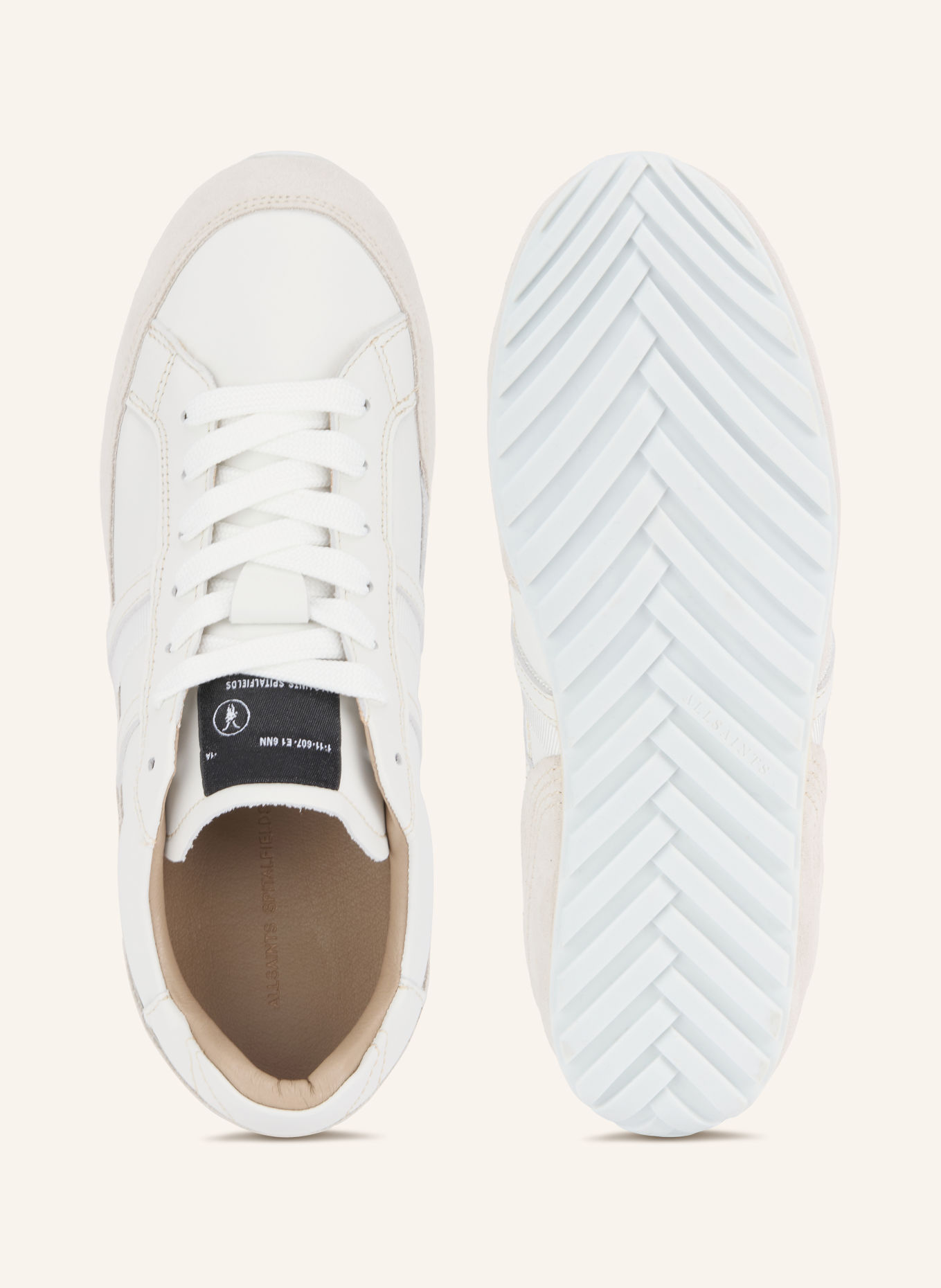ALLSAINTS LIAM Sneakers: WHITE / CREAM