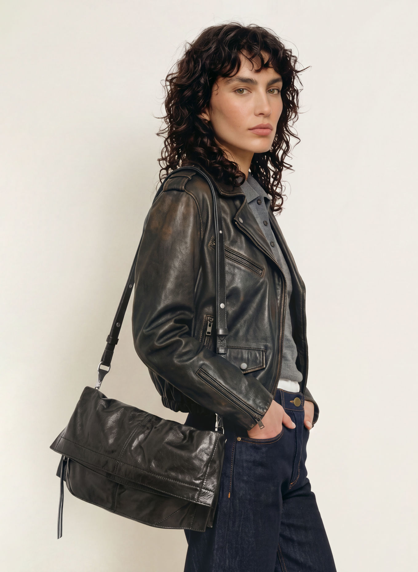 ALLSAINTS LUTECE Shoulder Bag: BLACK