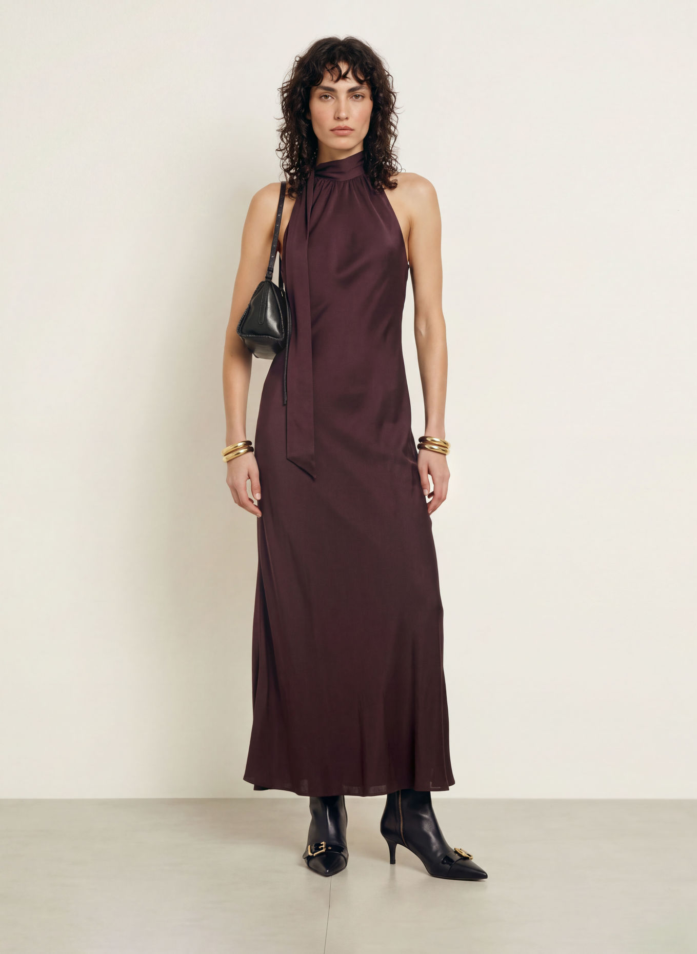 ALLSAINTS Schluppenkleid BERIL mit Seide: DUNKELROT