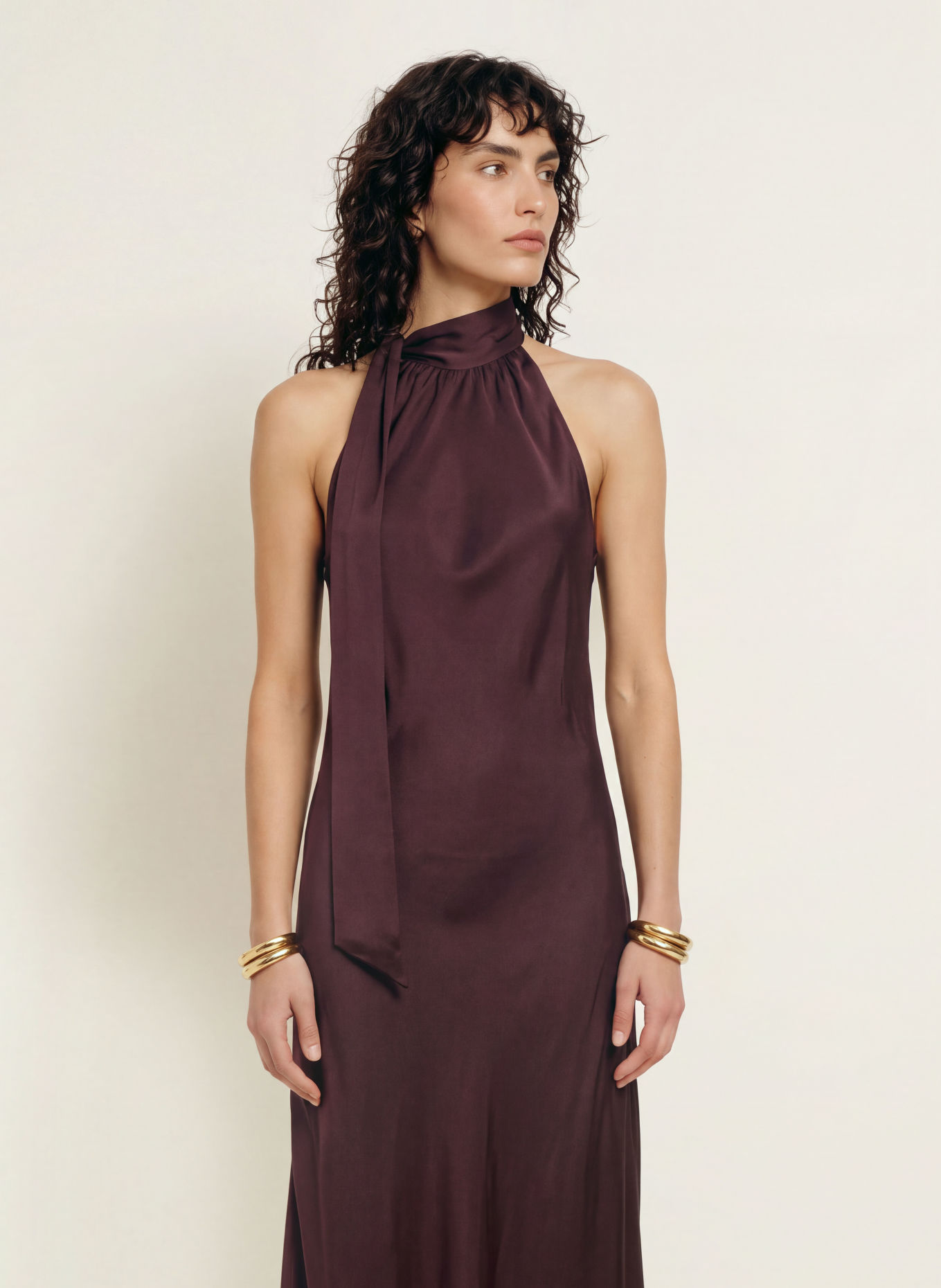 ALLSAINTS Schluppenkleid BERIL mit Seide: DUNKELROT
