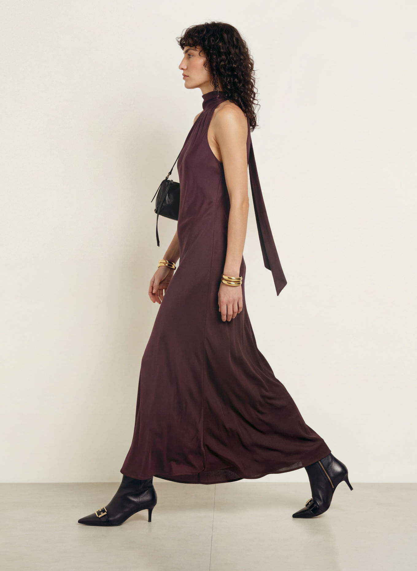 ALLSAINTS Schluppenkleid BERIL mit Seide: DUNKELROT