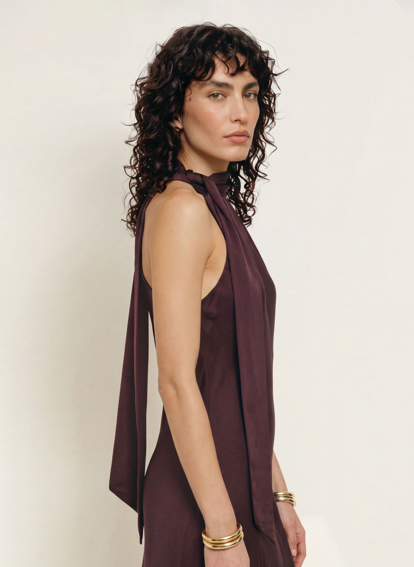ALLSAINTS Schluppenkleid BERIL mit Seide: DUNKELROT