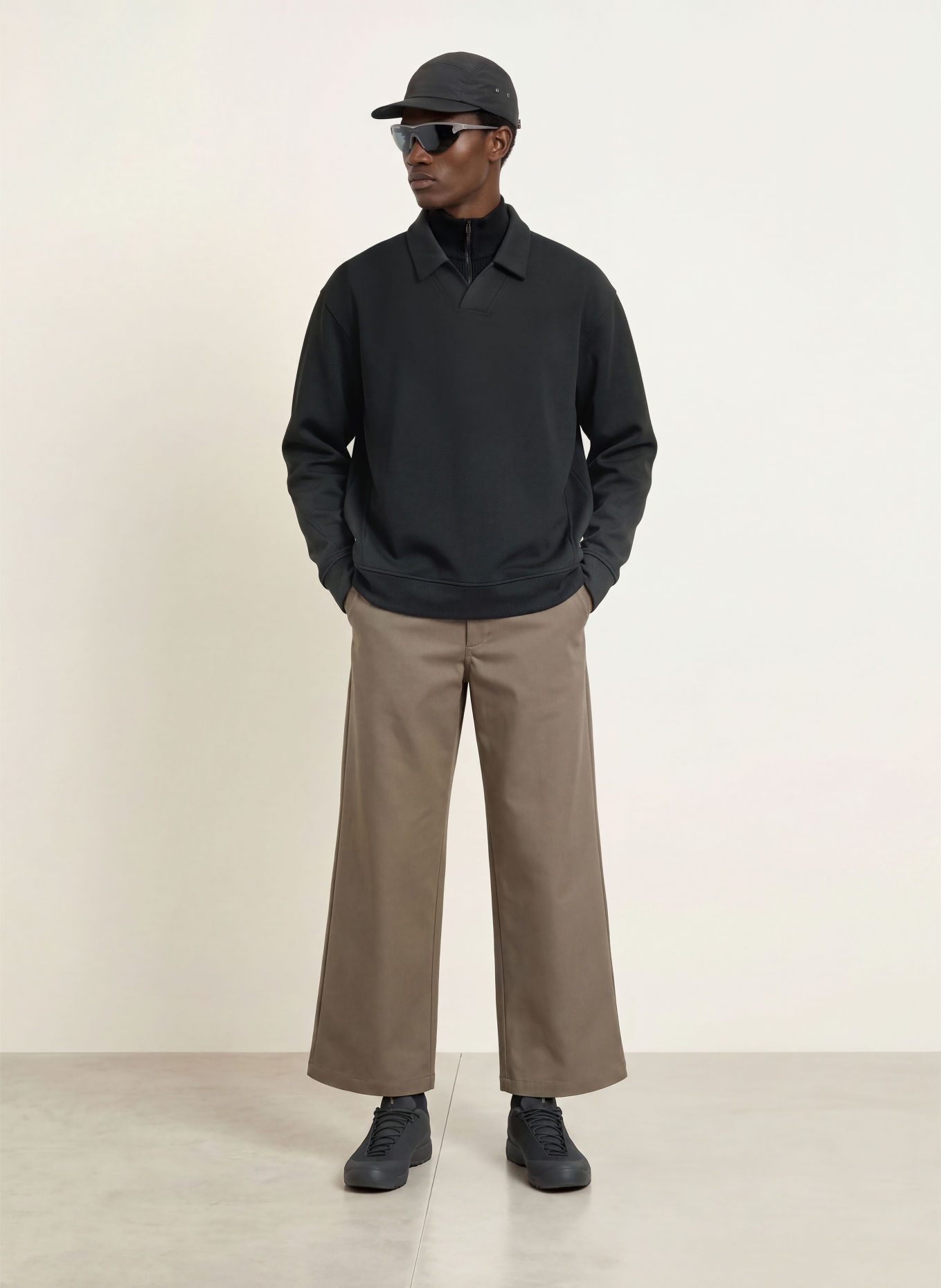 VEILANCE Sweat-Poloshirt CONSOLA: ZWART