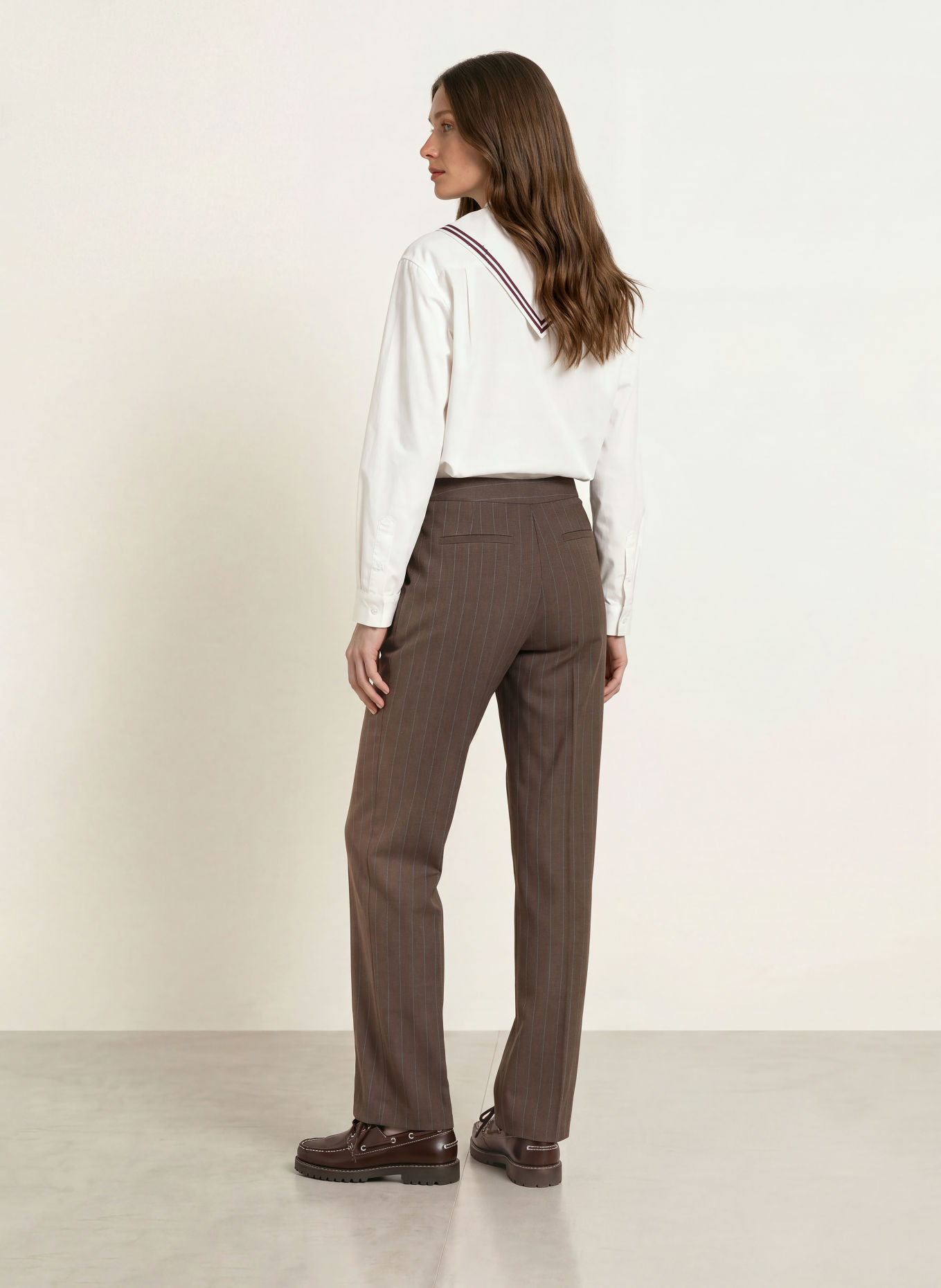 CLAUDIE PIERLOT Marlenehose: BRAUN / BLAU