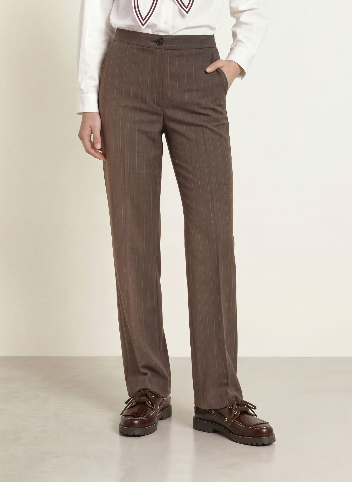 CLAUDIE PIERLOT Marlenehose: BRAUN / BLAU