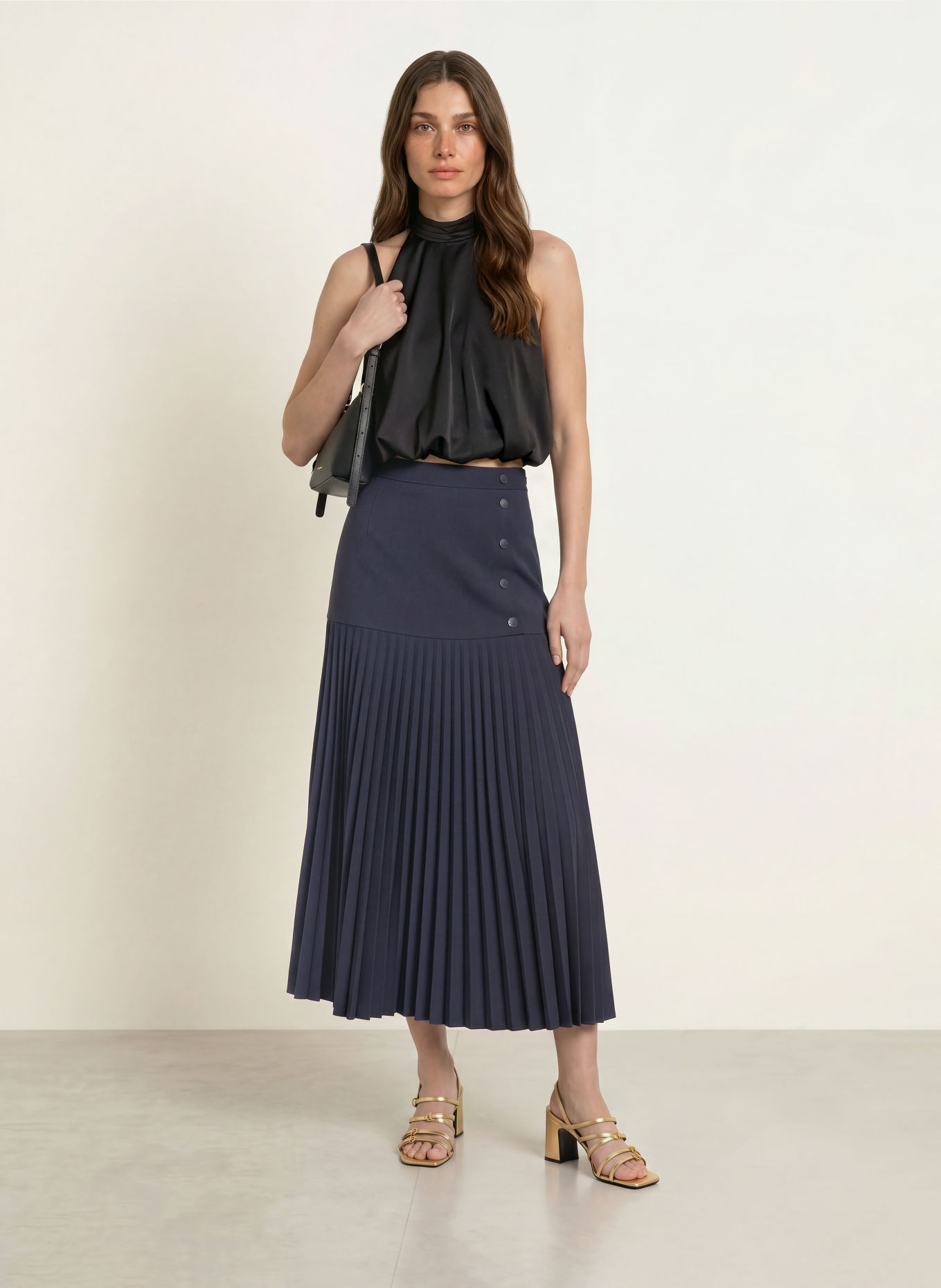 CLAUDIE PIERLOT Rock mit Plissees: DUNKELBLAU
