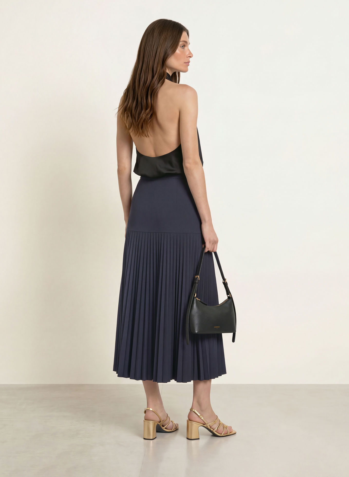 CLAUDIE PIERLOT Rock mit Plissees: DUNKELBLAU