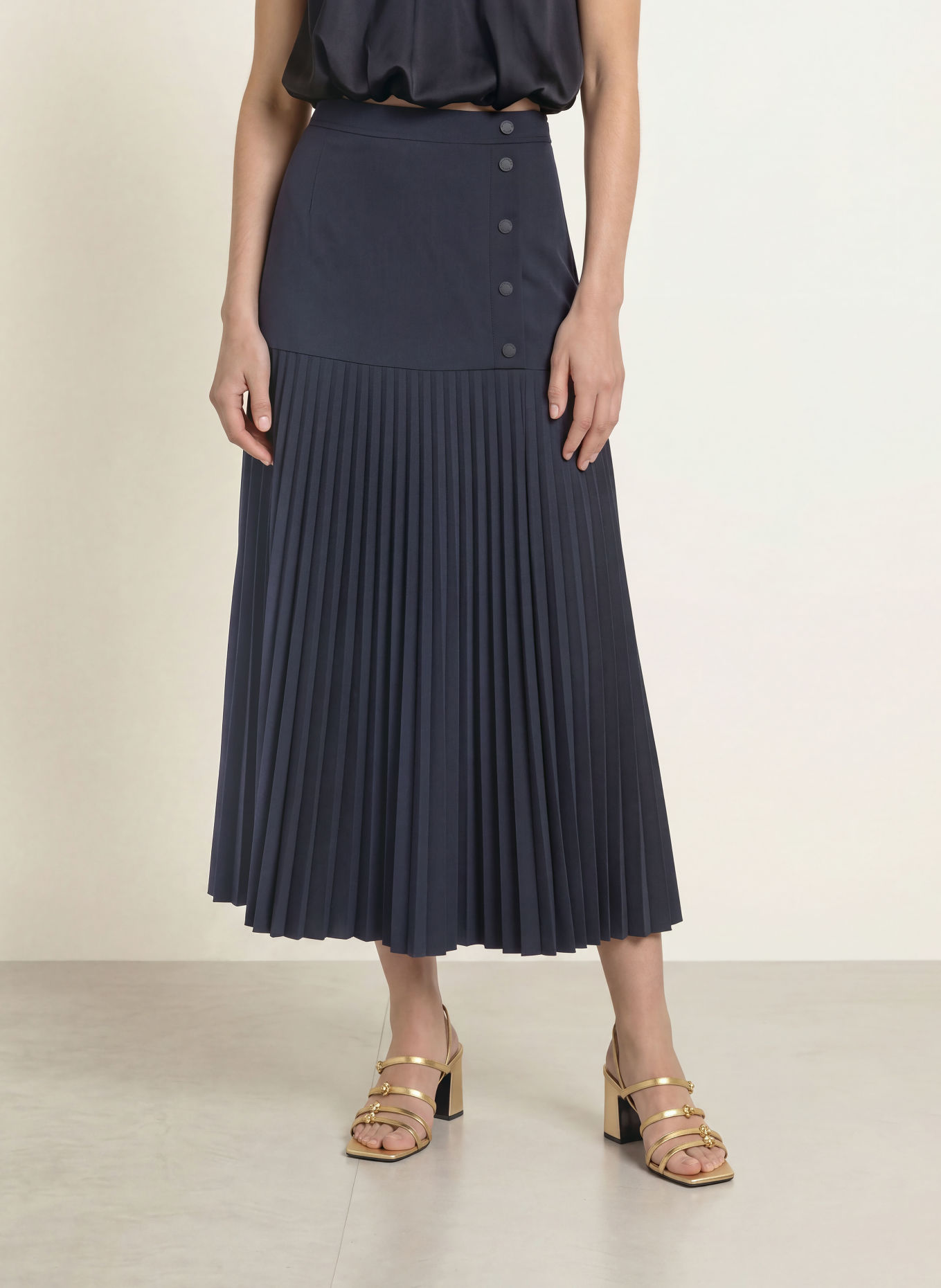 CLAUDIE PIERLOT Rock mit Plissees: DUNKELBLAU