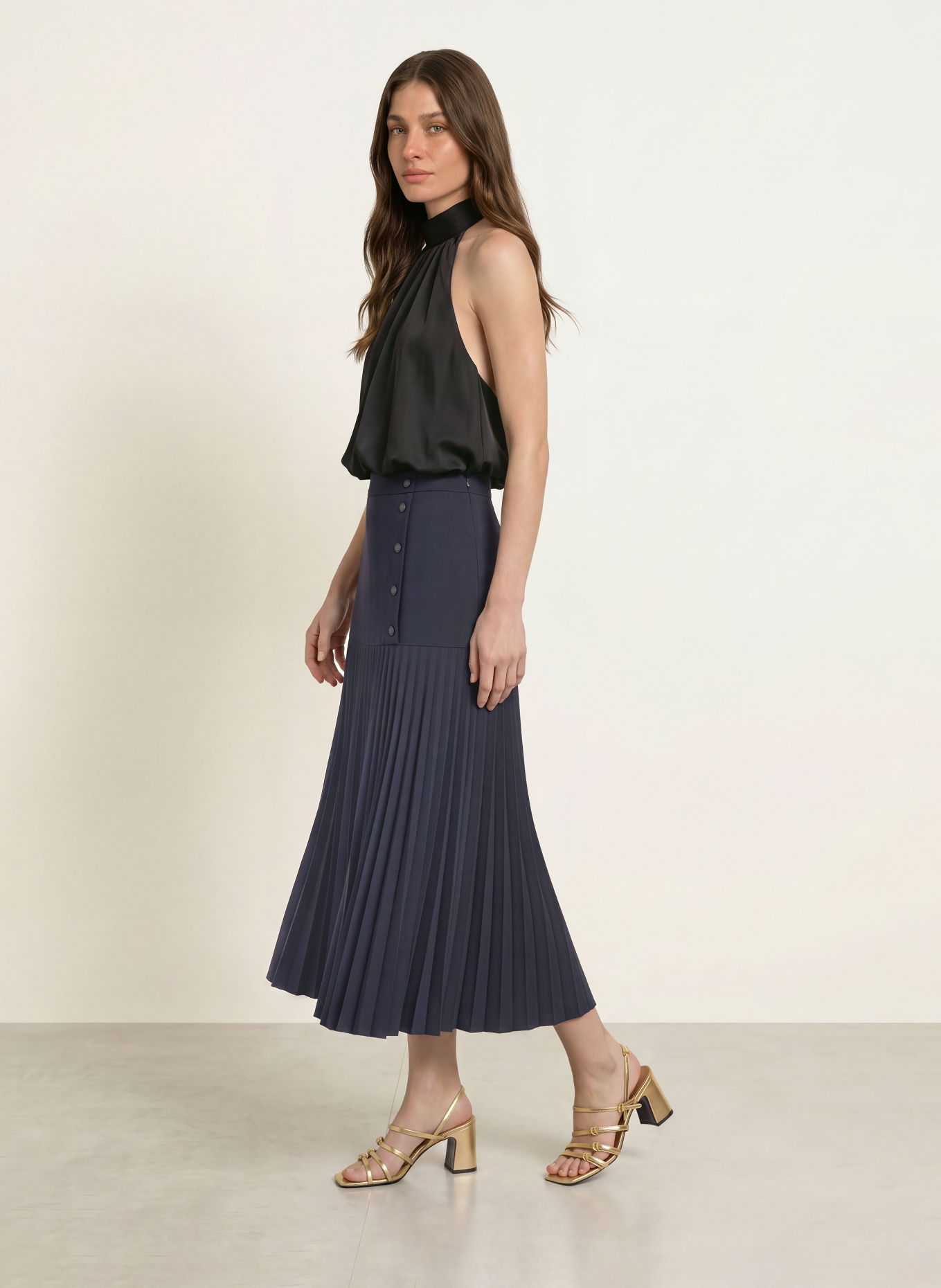 CLAUDIE PIERLOT Rock mit Plissees: DUNKELBLAU