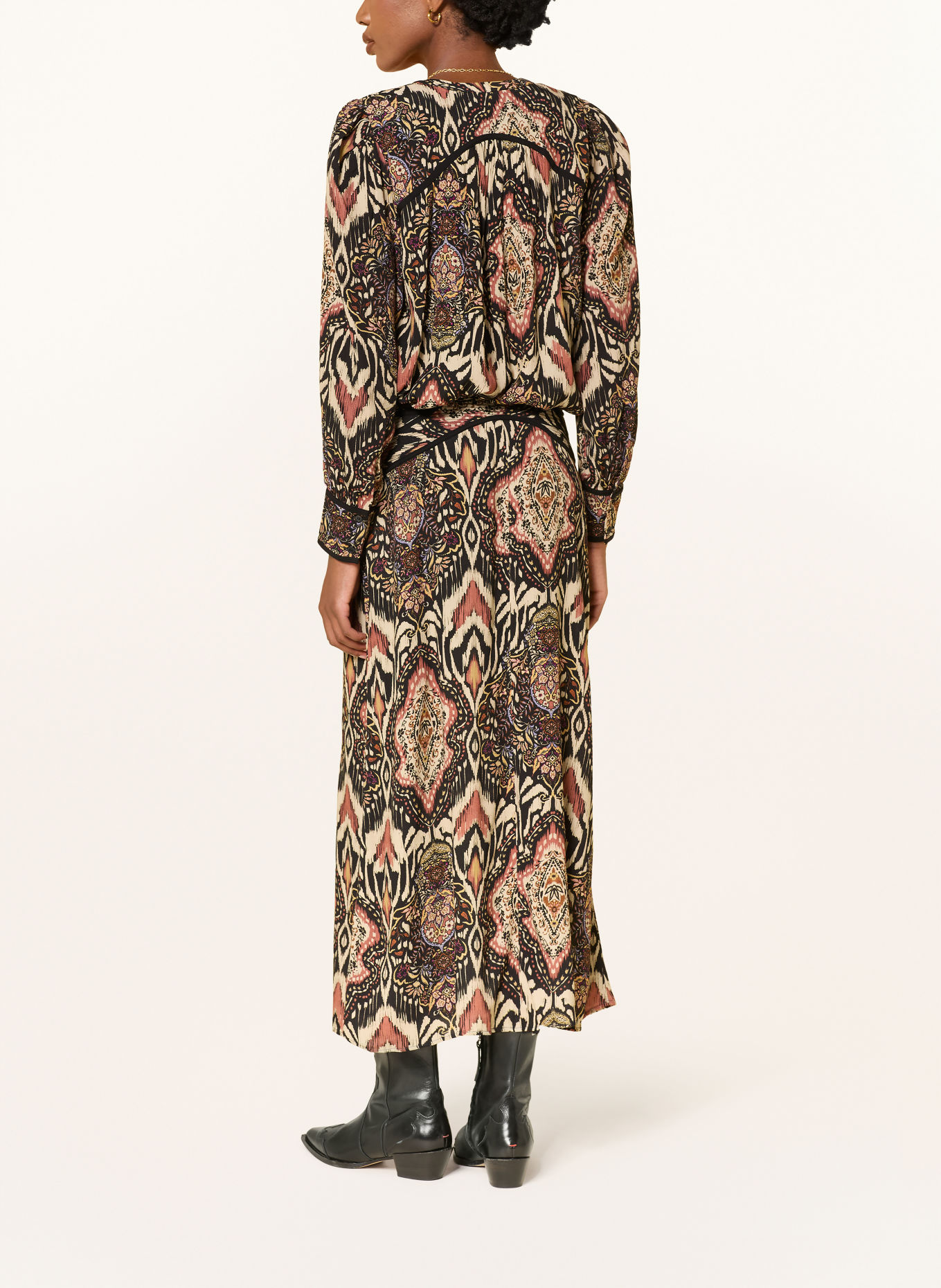 ba&sh Bluse ZOLIE: SCHWARZ / BEIGE / HELLROT