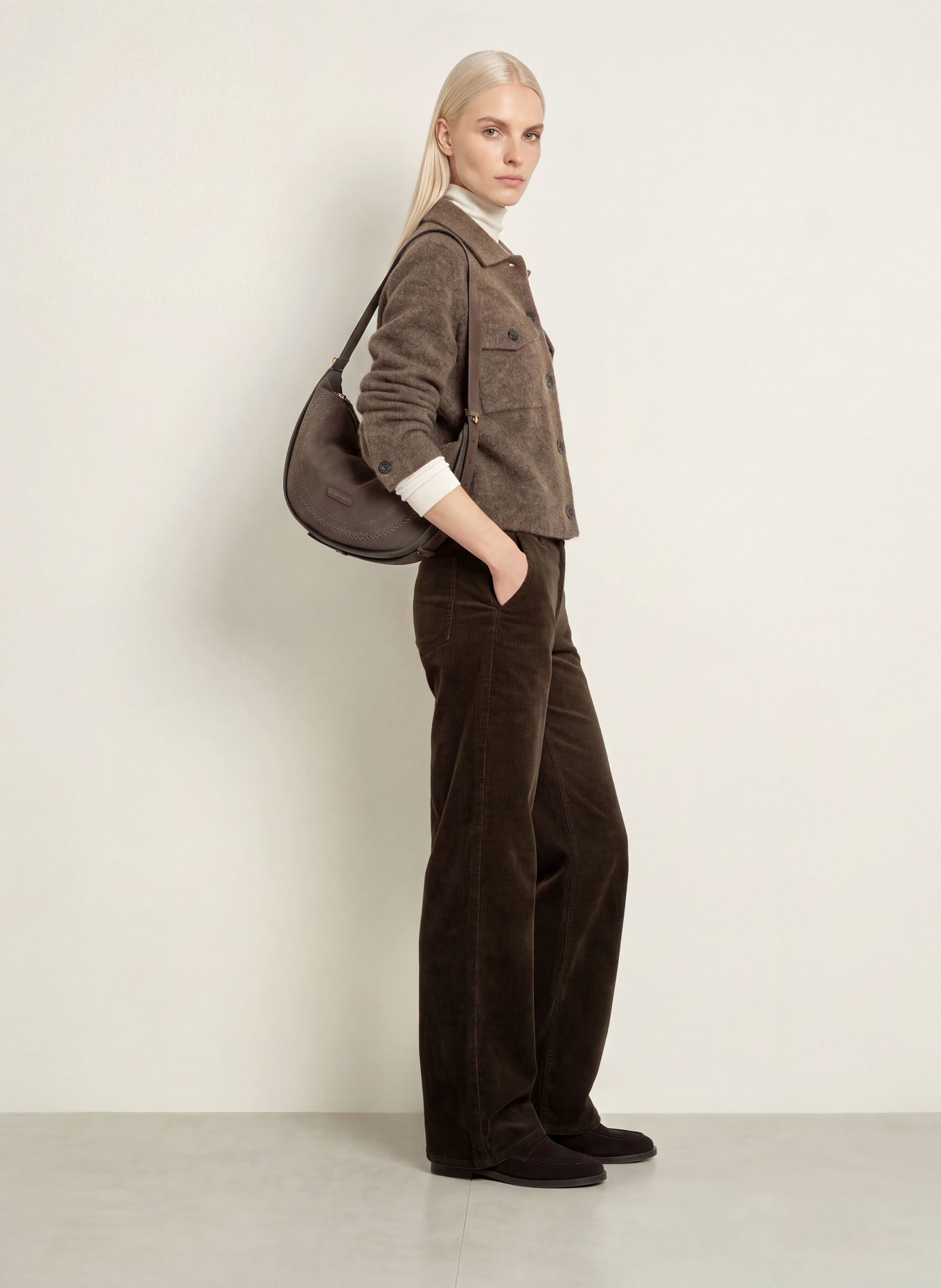 Marc O'Polo Strickjacke mit Alpaka: DUNKELBRAUN