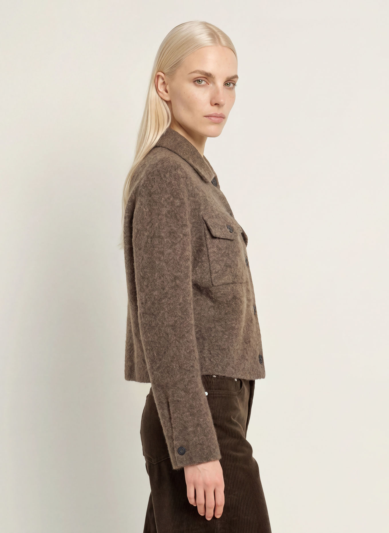 Marc O'Polo Strickjacke mit Alpaka: DUNKELBRAUN