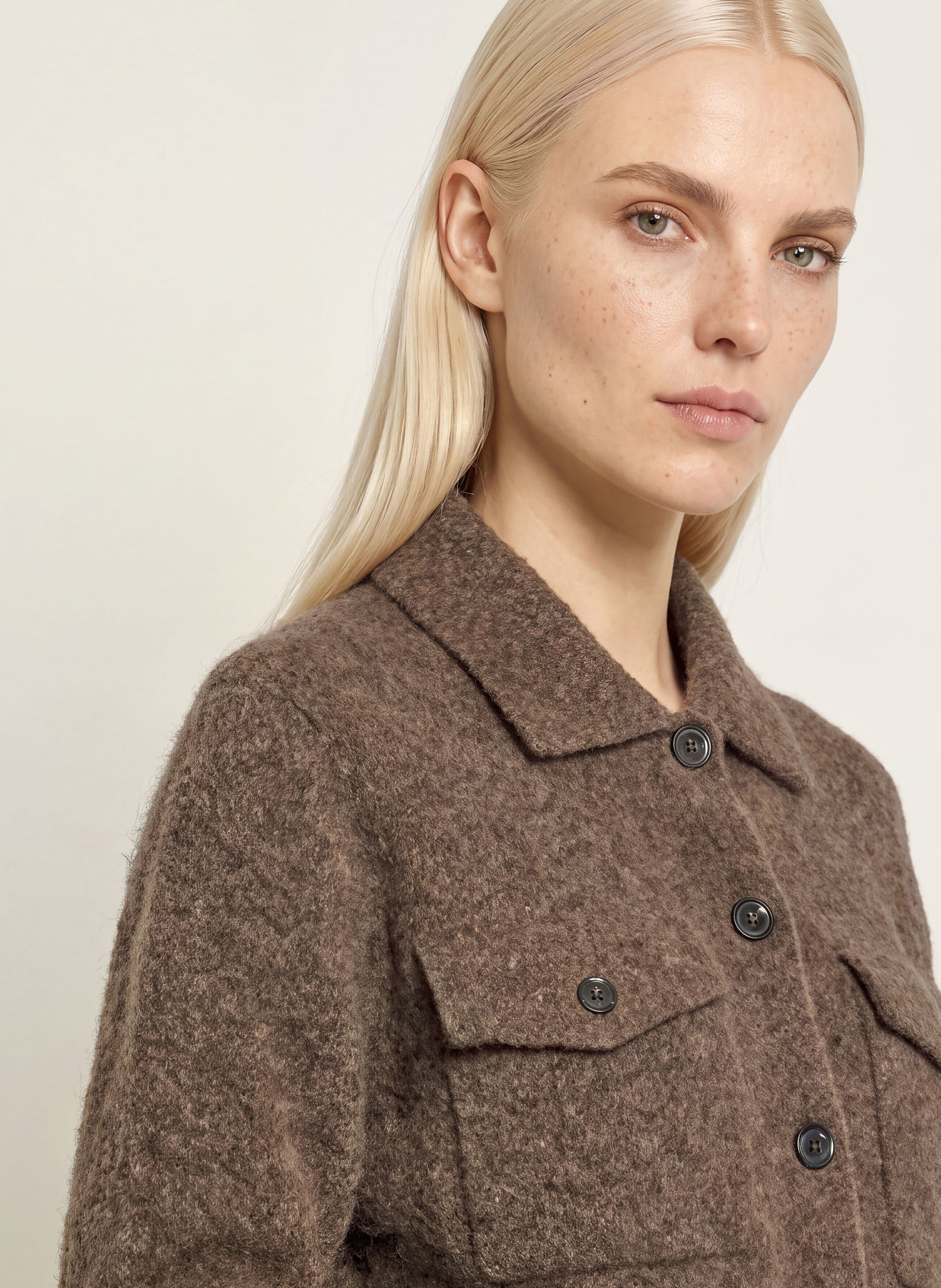 Marc O'Polo Strickjacke mit Alpaka: DUNKELBRAUN