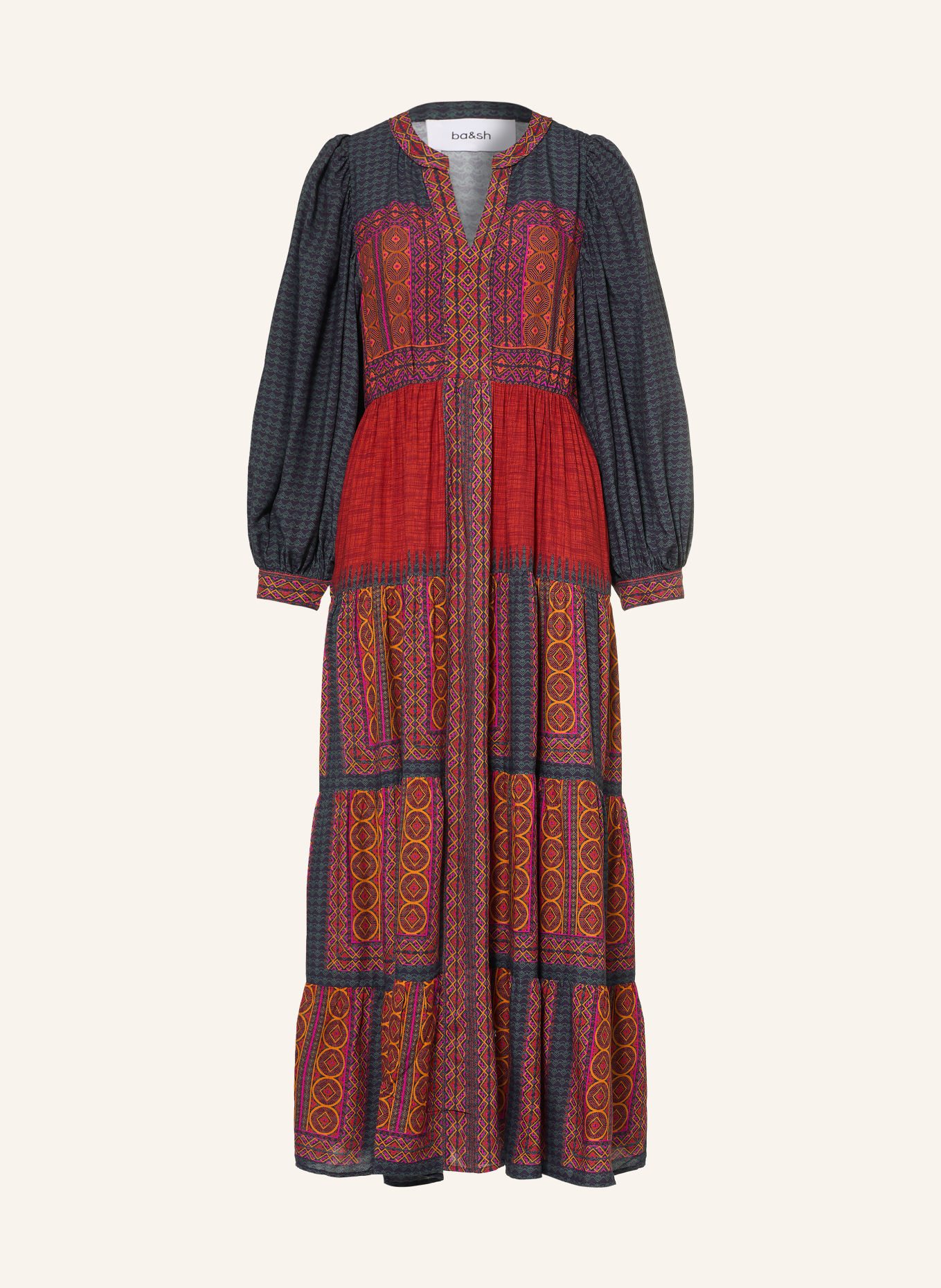 ba&sh Kleid OLLY: DUNKELROT / PETROL / DUNKELBLAU