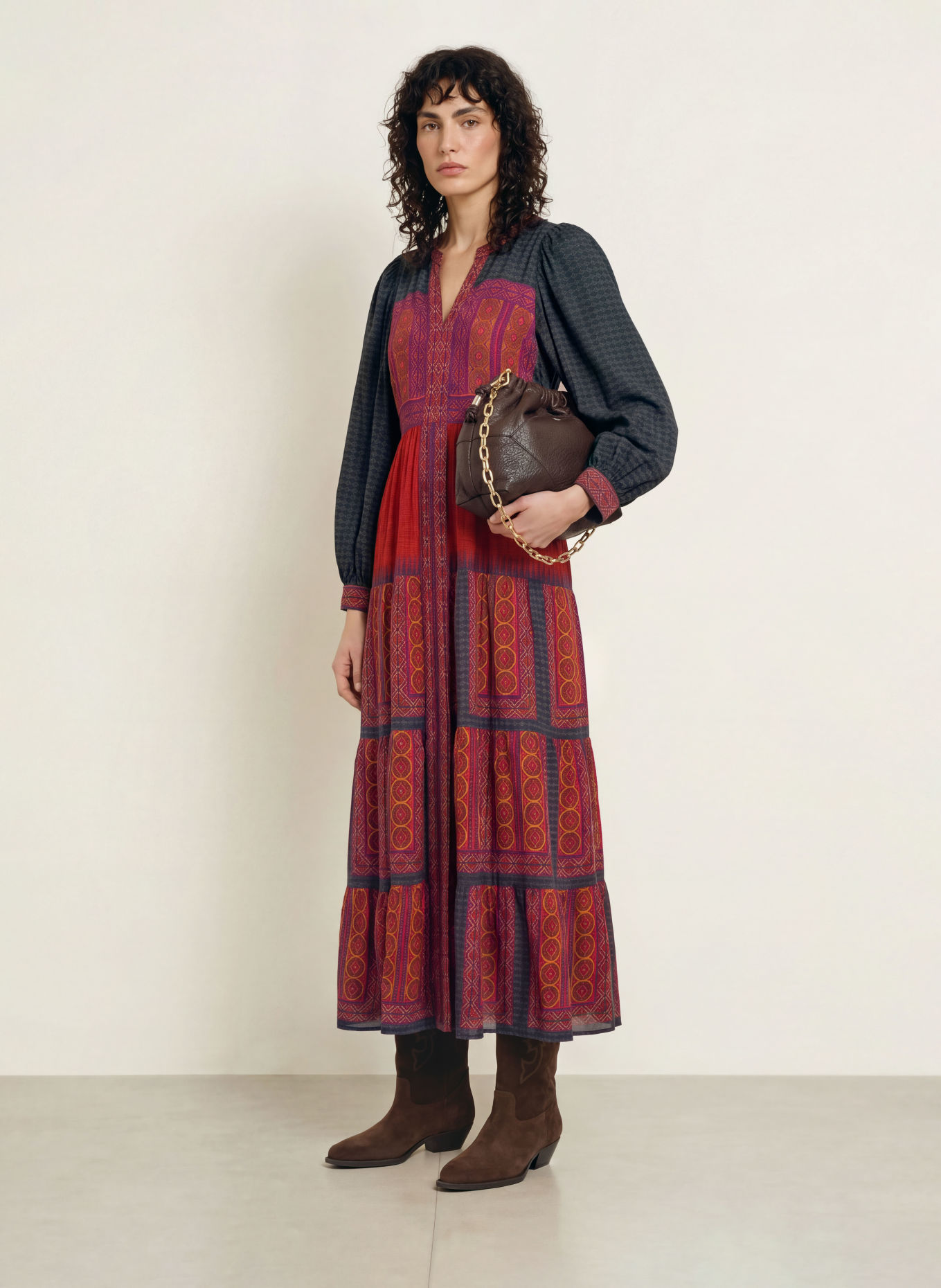 ba&sh Kleid OLLY: DUNKELROT / PETROL / DUNKELBLAU