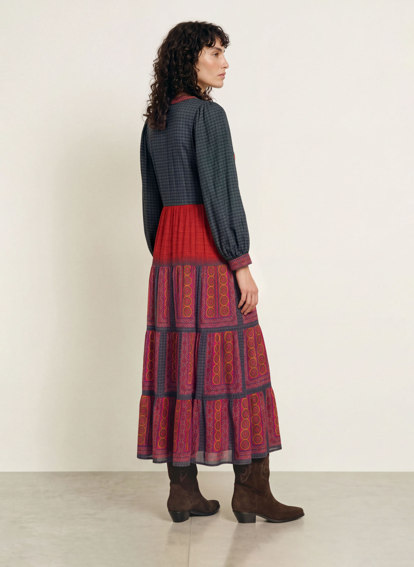 ba&sh Kleid OLLY: DUNKELROT / PETROL / DUNKELBLAU