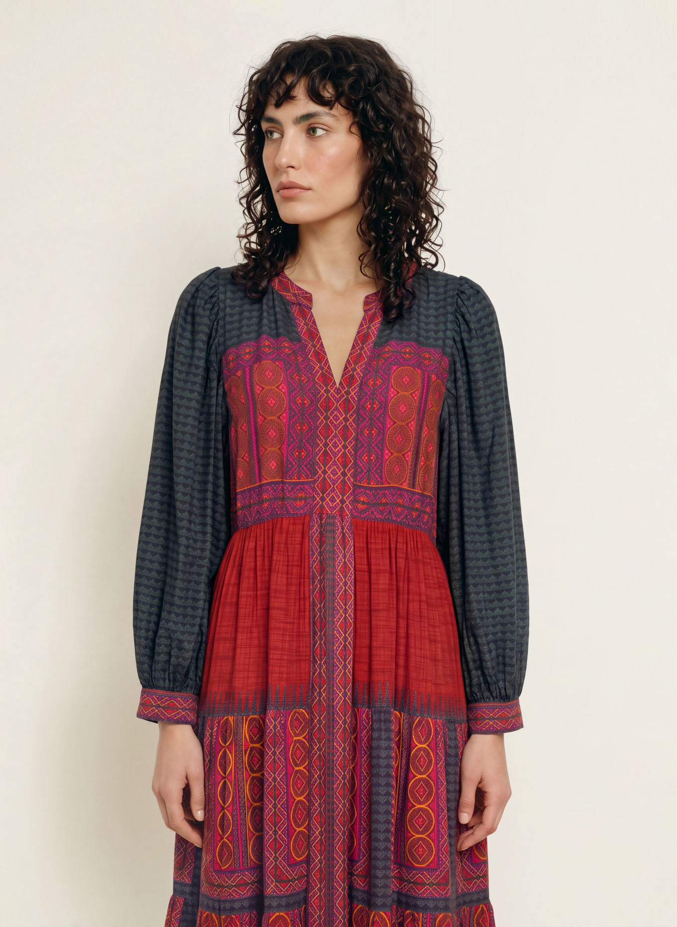 ba&sh Kleid OLLY: DUNKELROT / PETROL / DUNKELBLAU