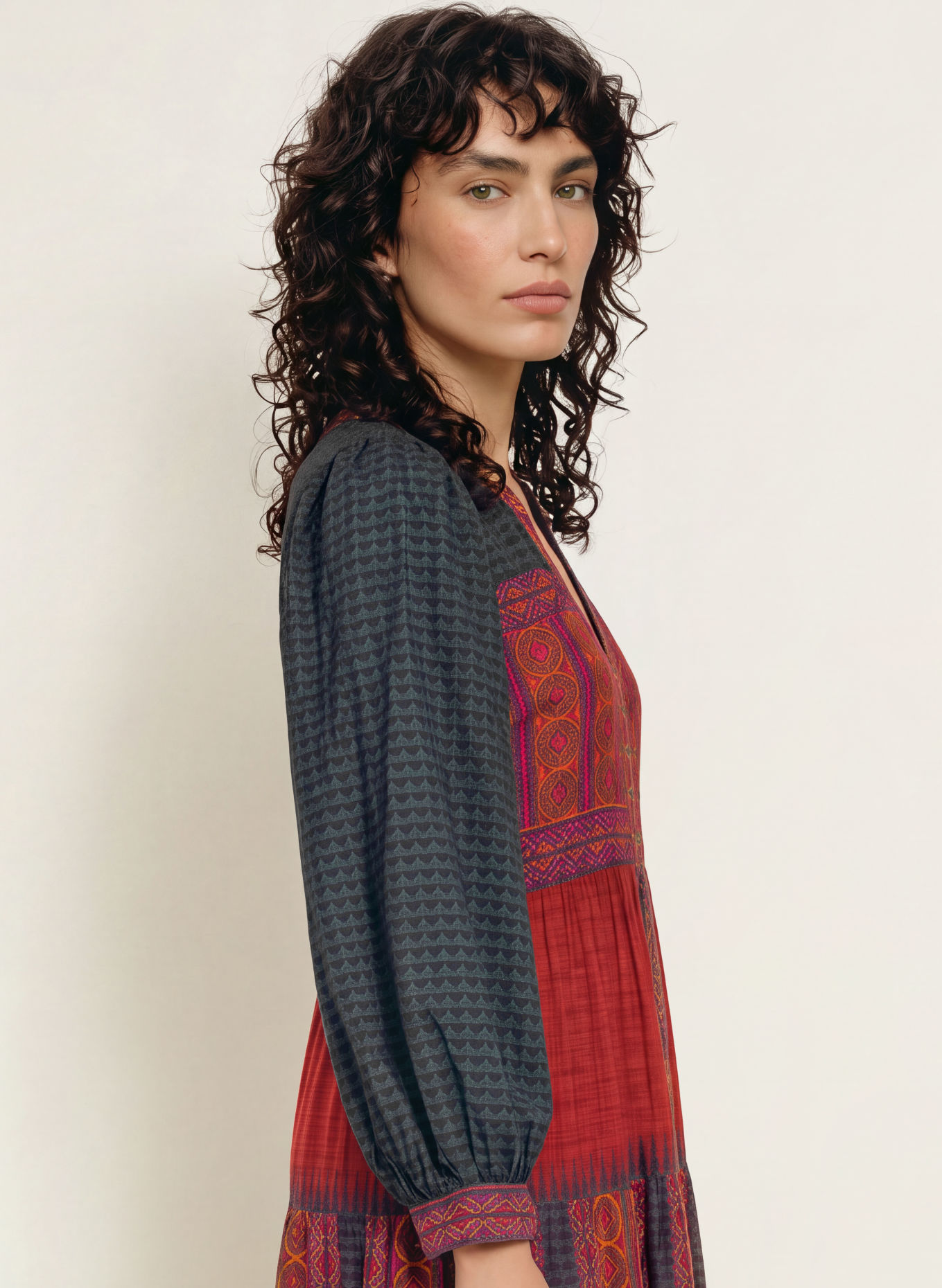 ba&sh Kleid OLLY: DUNKELROT / PETROL / DUNKELBLAU