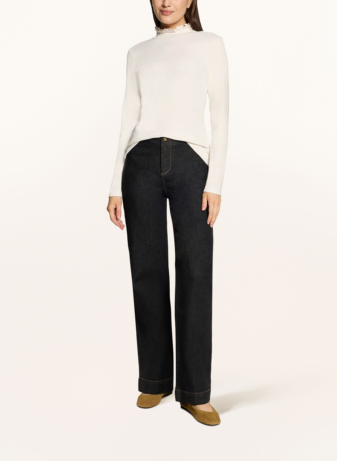 CARTOON Longsleeve met lange mouwen en ruches: ECRU