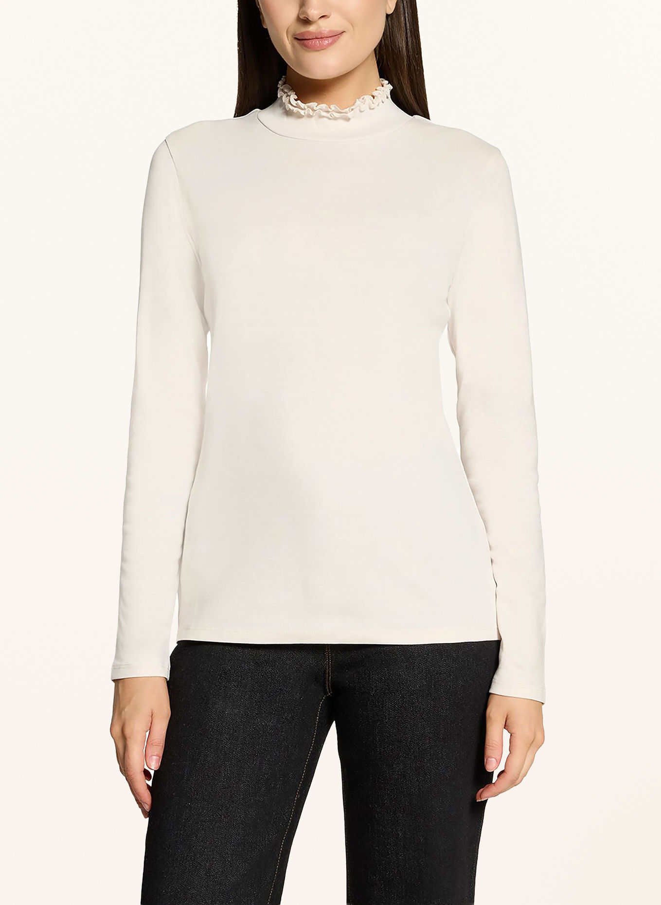 CARTOON Longsleeve met lange mouwen en ruches: ECRU