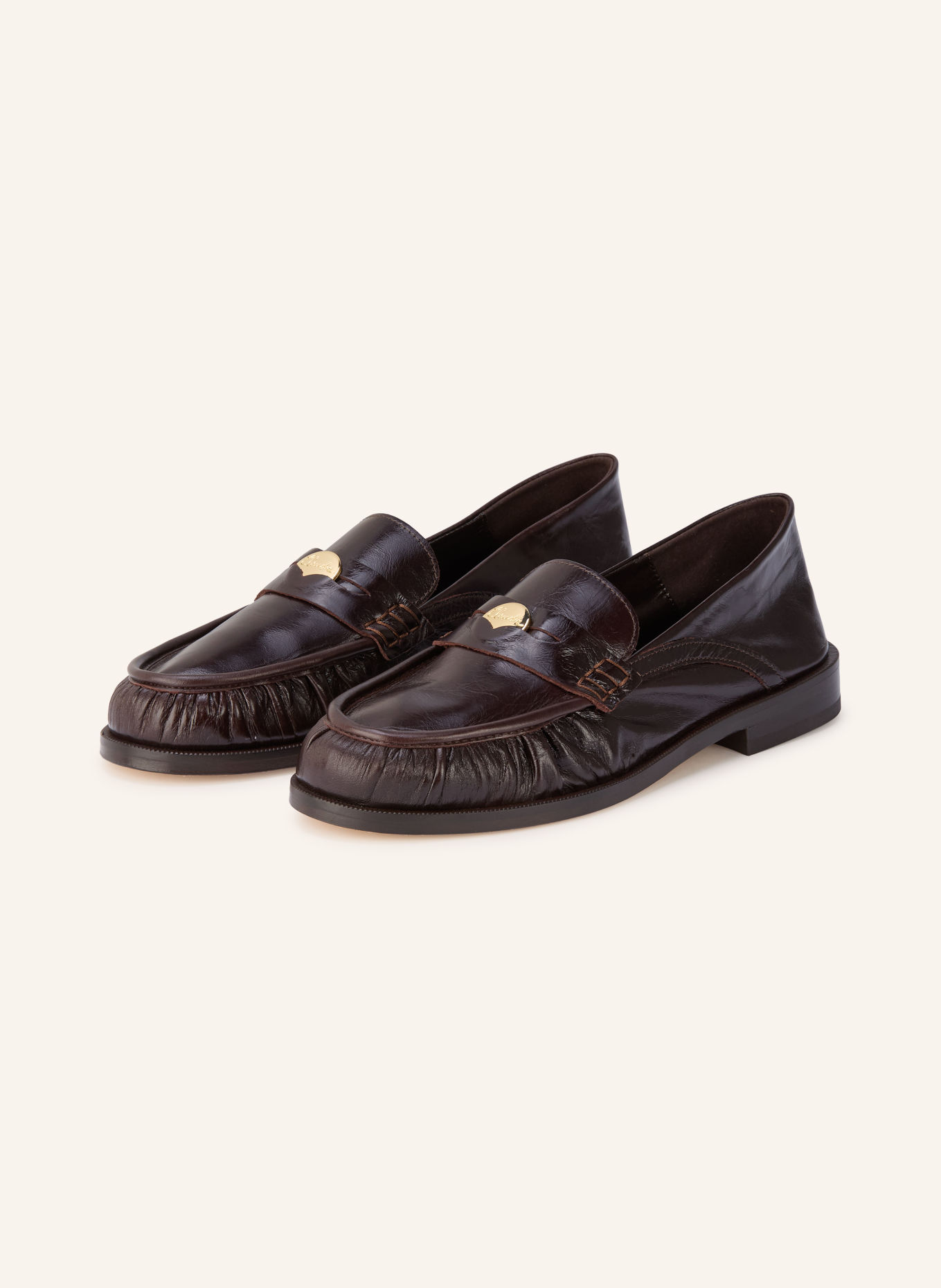 CLAUDIE PIERLOT Penny-Loafer: DUNKELBRAUN / GOLD