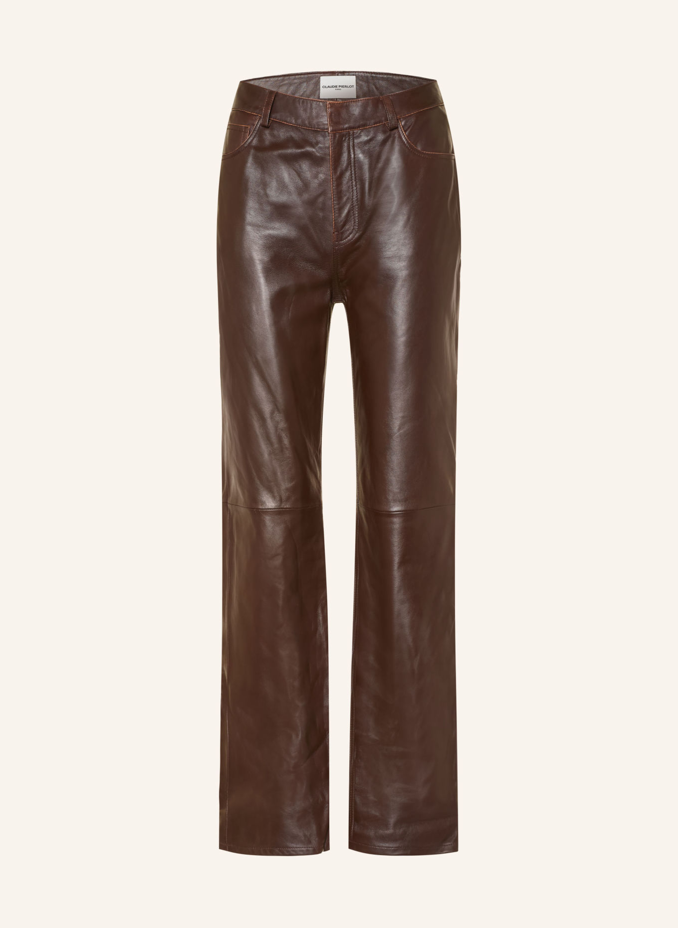 CLAUDIE PIERLOT Lederhose: DUNKELBRAUN