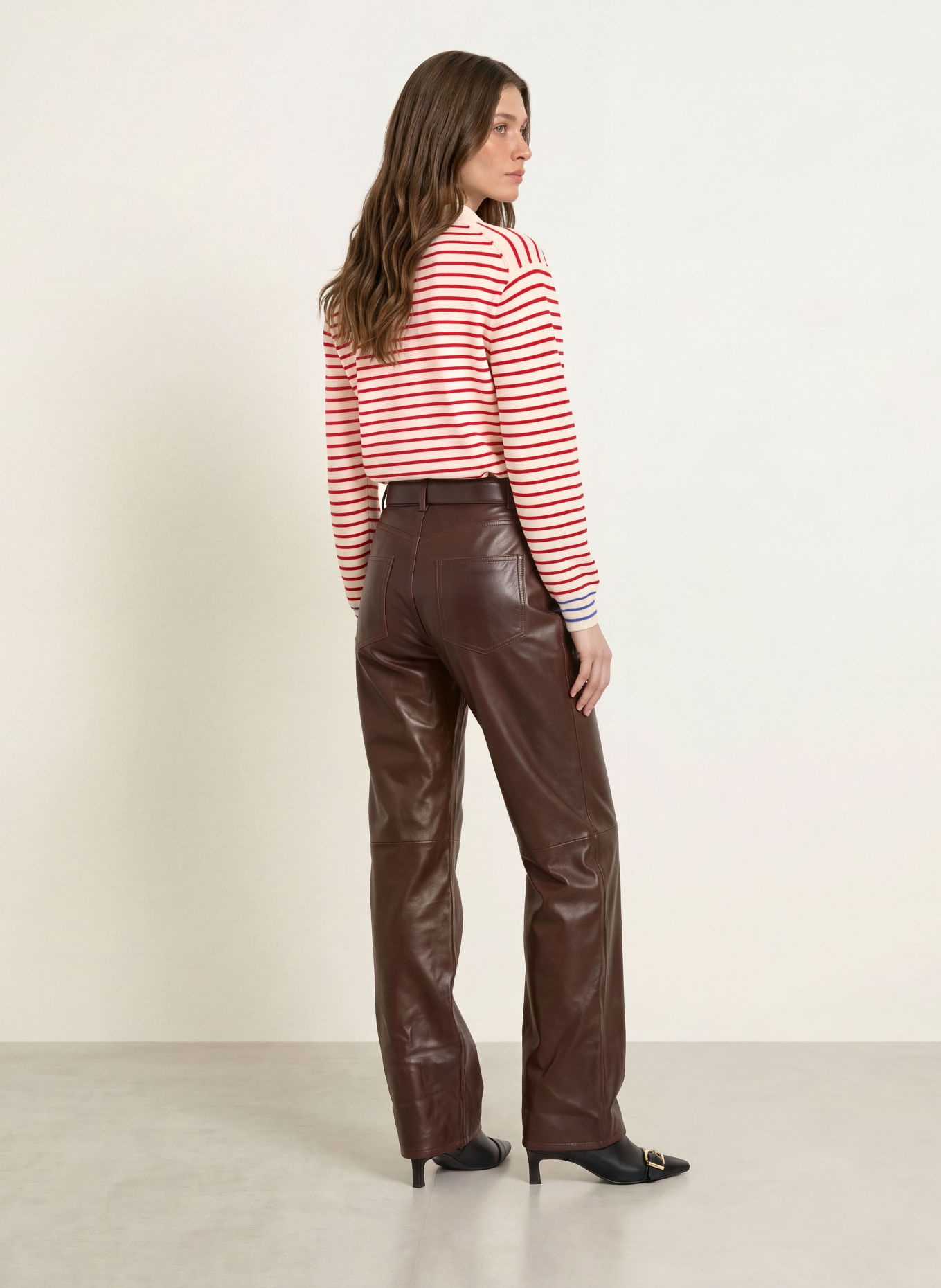 CLAUDIE PIERLOT Lederhose: DUNKELBRAUN