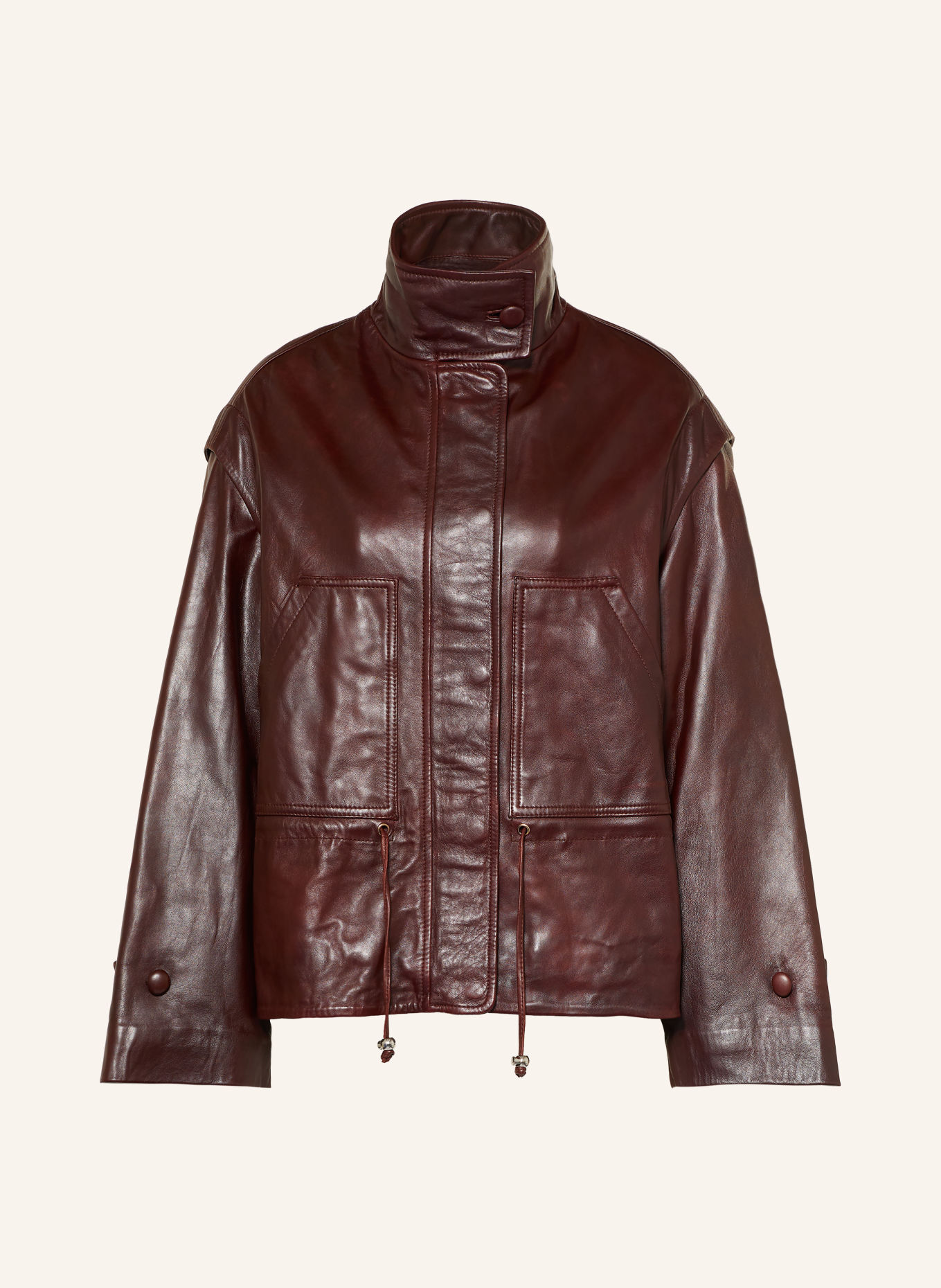 CLAUDIE PIERLOT Lederjacke: DUNKELROT