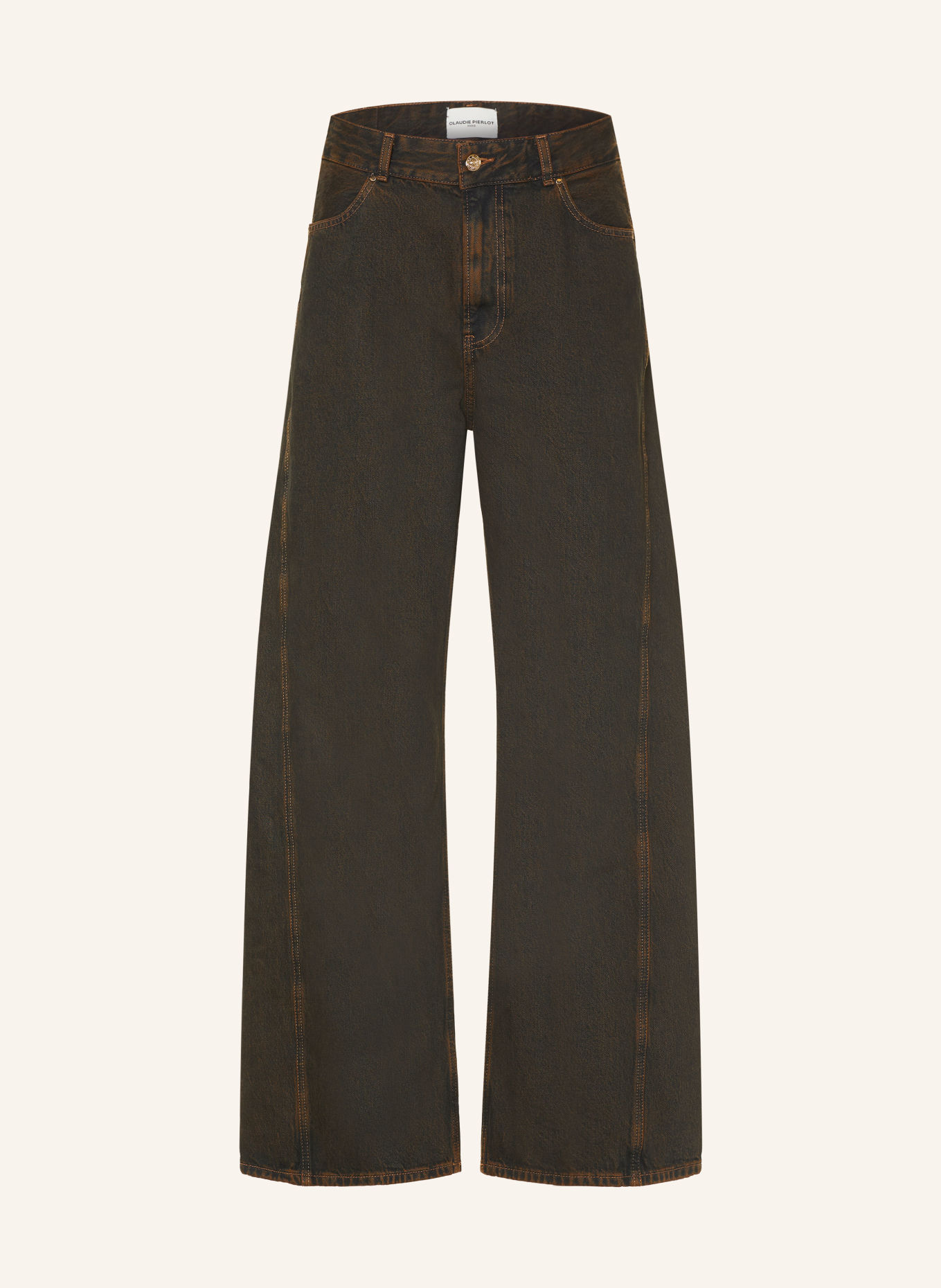 CLAUDIE PIERLOT Wide Leg Jeans: G036 BROWN DENIM