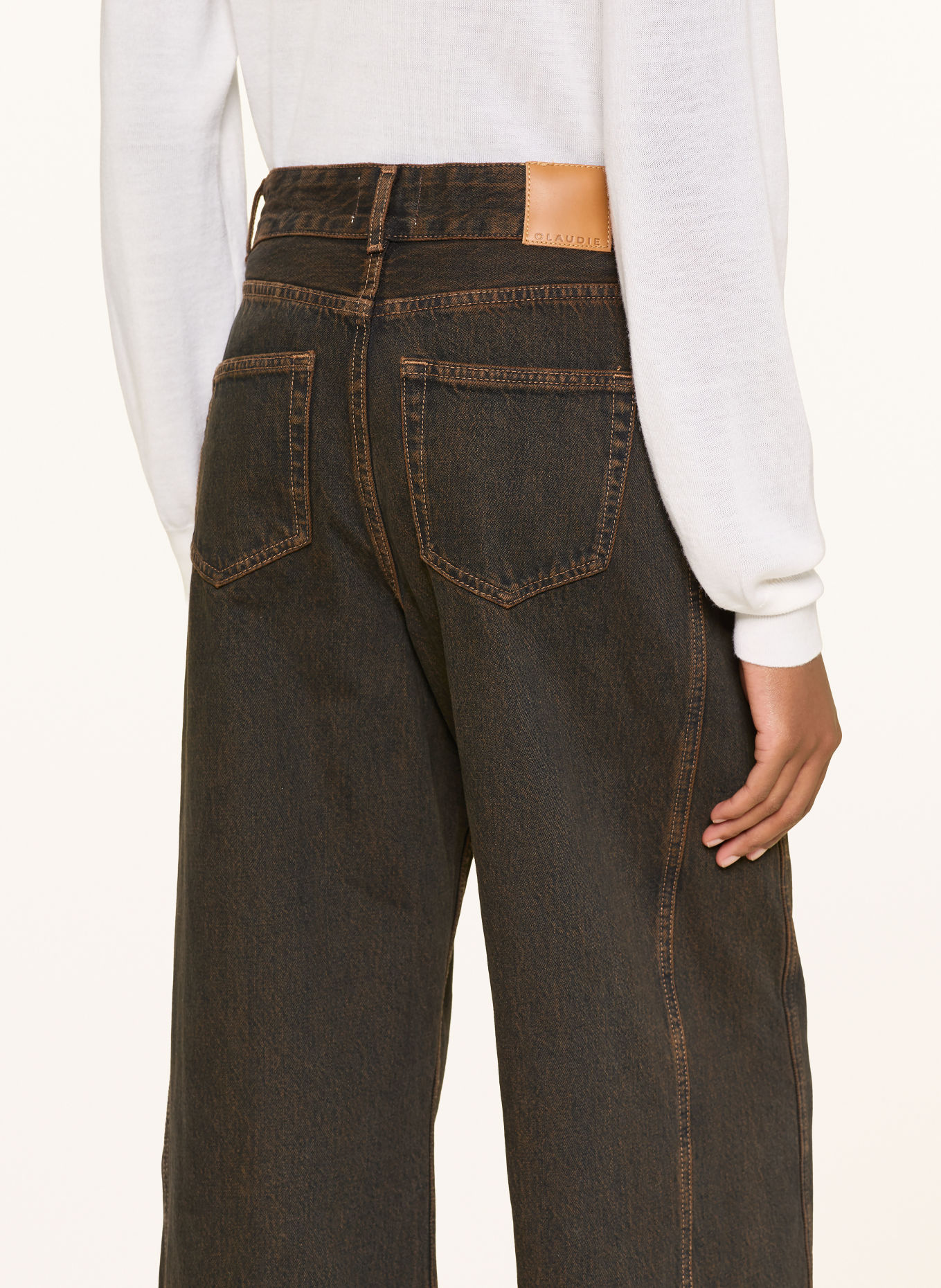 CLAUDIE PIERLOT Wide Leg Jeans: G036 BROWN DENIM
