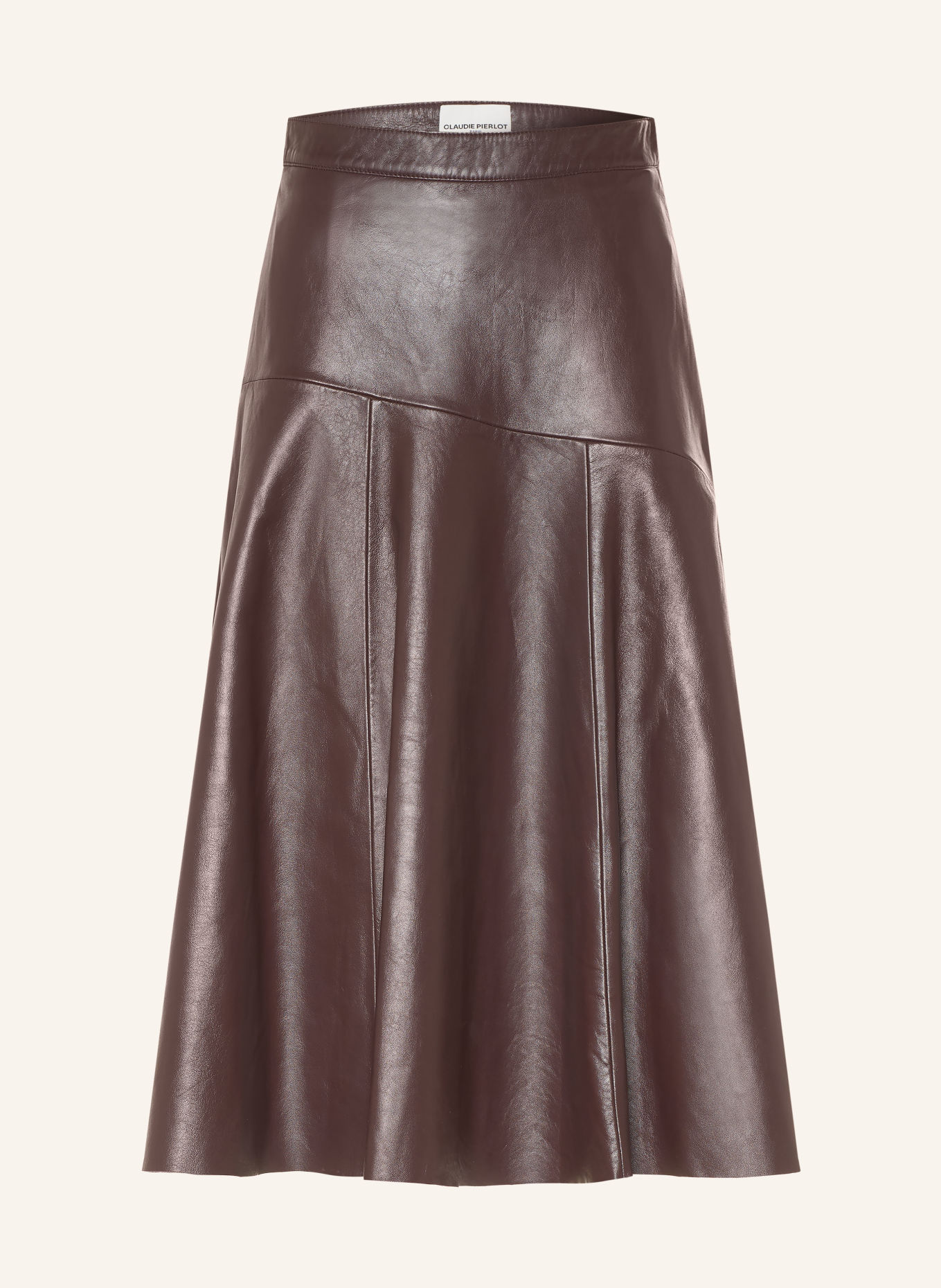 CLAUDIE PIERLOT Lederrock: DUNKELROT