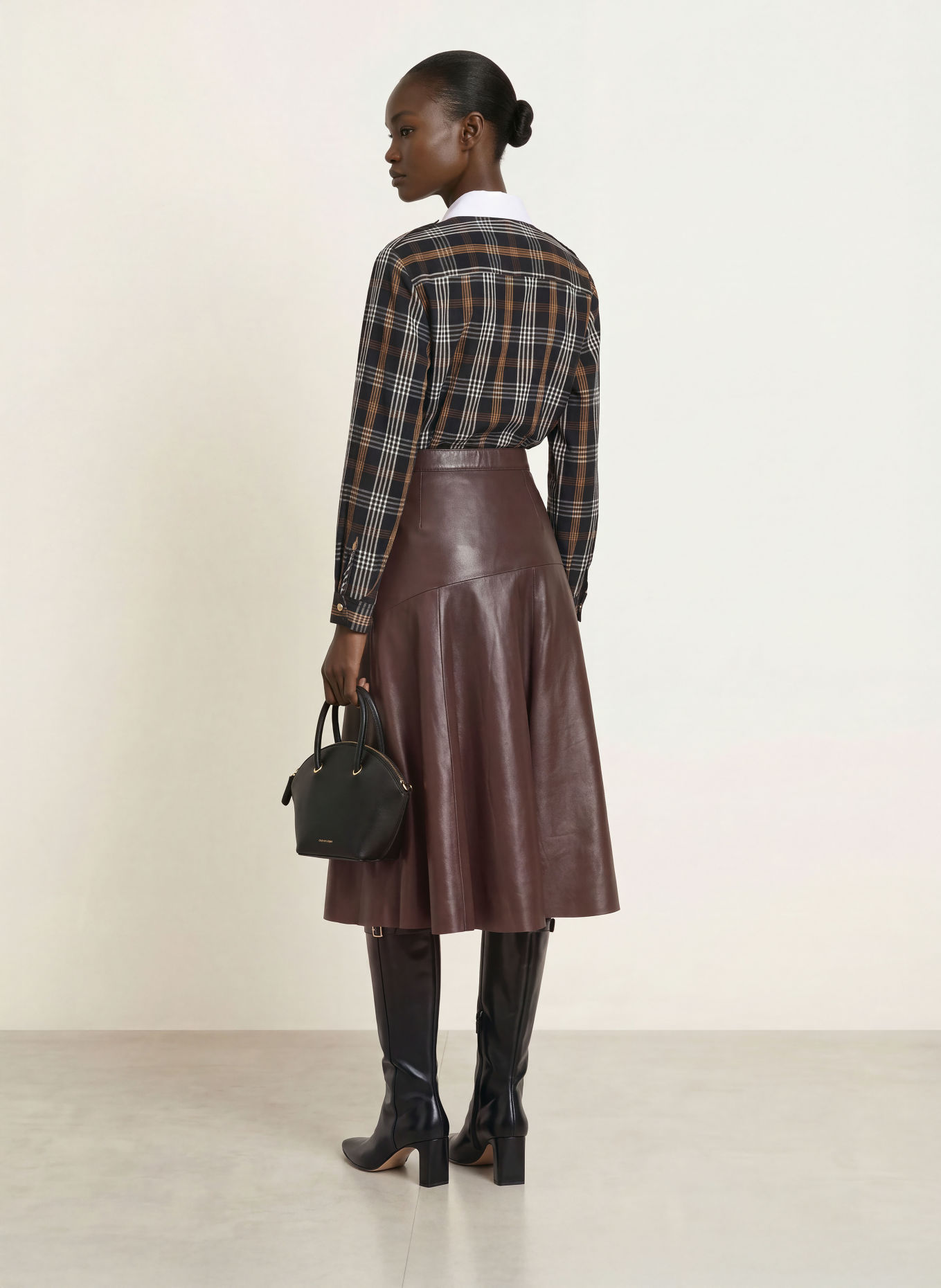 CLAUDIE PIERLOT Lederrock: DUNKELROT