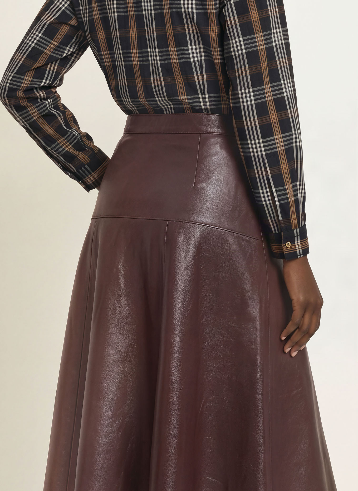 CLAUDIE PIERLOT Lederrock: DUNKELROT