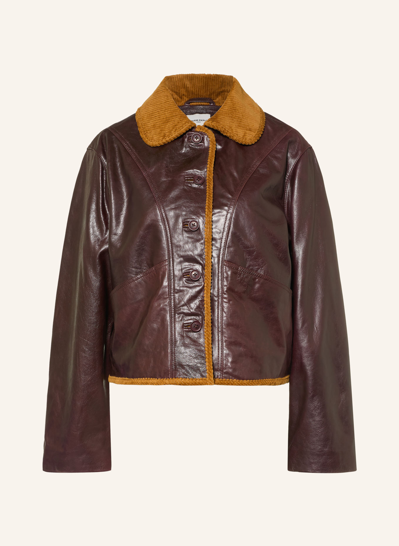 CLAUDIE PIERLOT Lederjacke: DUNKELROT