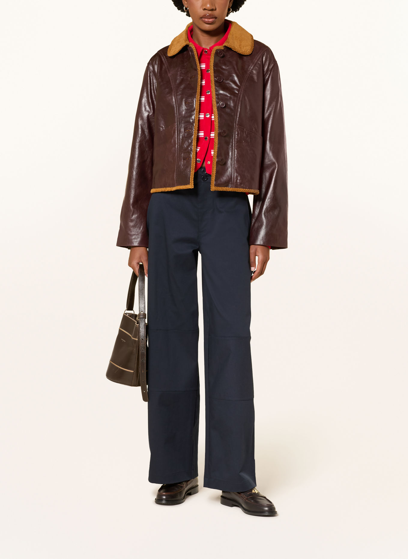 CLAUDIE PIERLOT Lederjacke: DUNKELROT