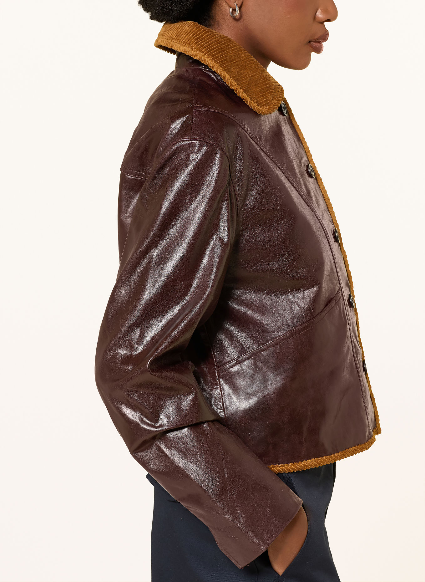 CLAUDIE PIERLOT Lederjacke: DUNKELROT