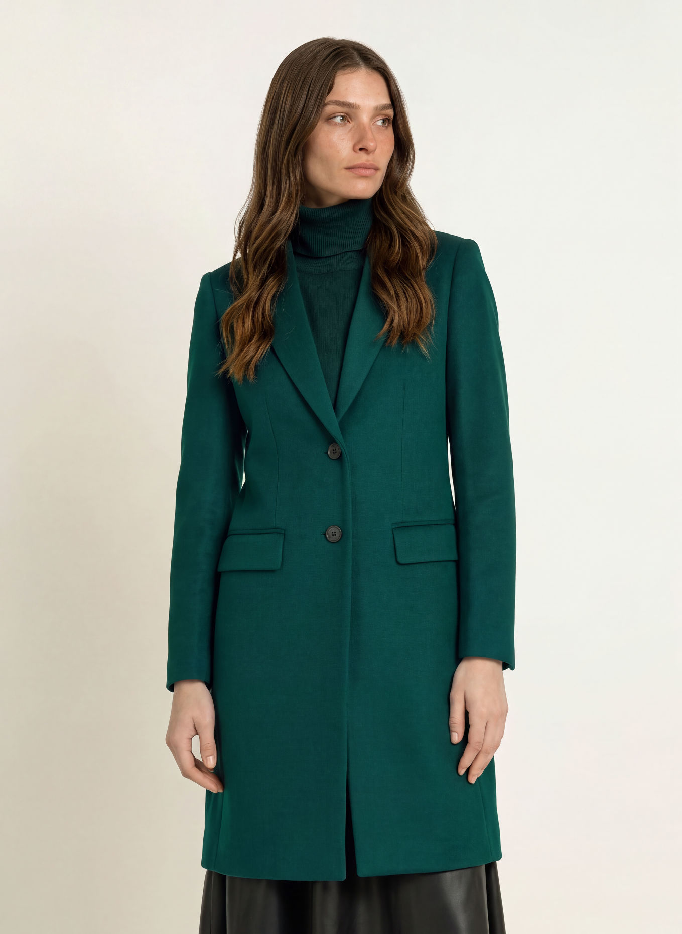 HOBBS Palton din lână CAVENDISH: VERDE ÎNCHIS