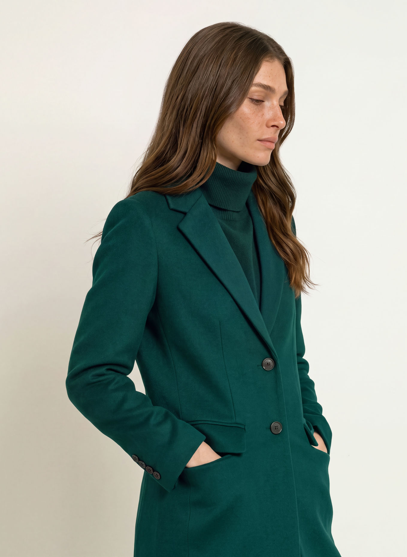 HOBBS Palton din lână CAVENDISH: VERDE ÎNCHIS