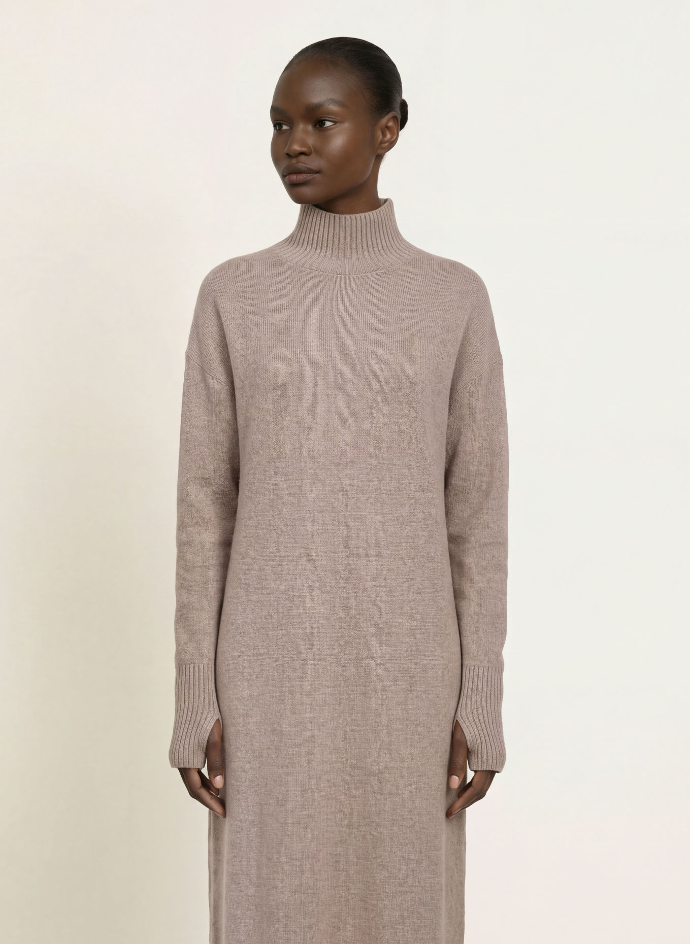 LADNERI HAMPTONS Knit Dress with Cashmere: BEIGE