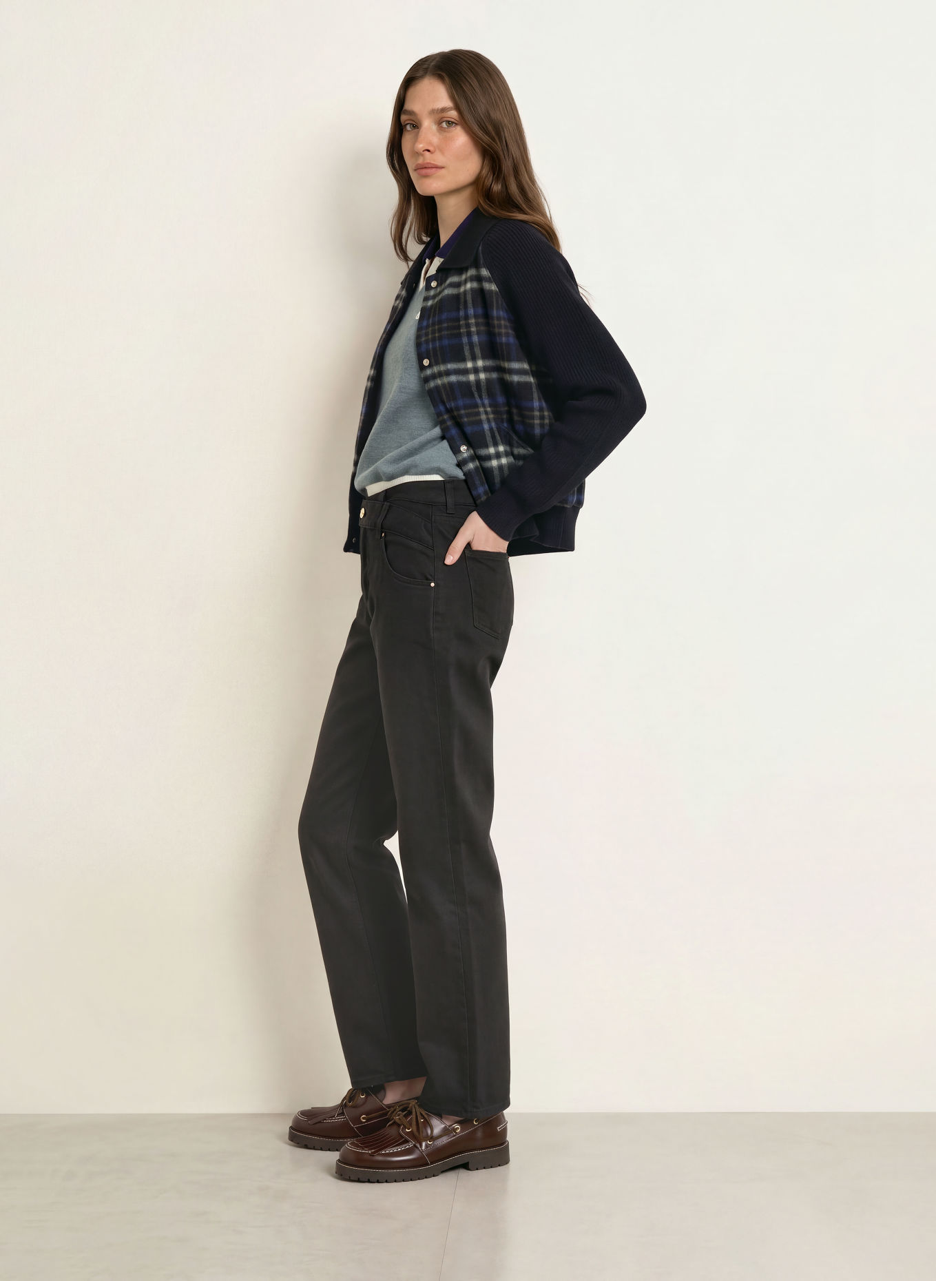 CLAUDIE PIERLOT Straight Jeans: V002 BLACK DENIM