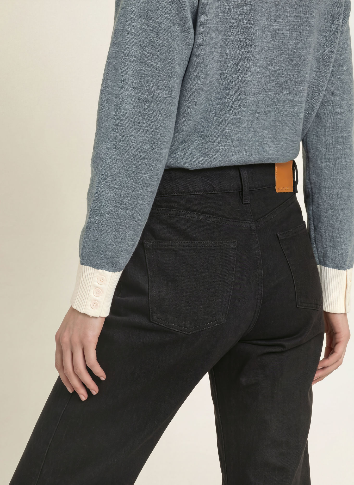 CLAUDIE PIERLOT Straight Jeans: V002 BLACK DENIM
